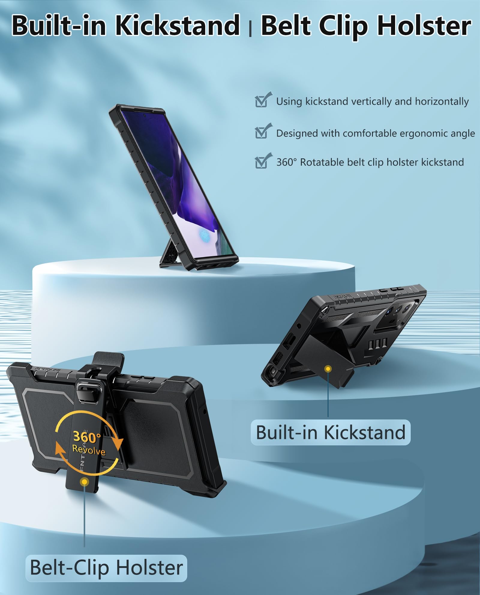 Foto 5 pulgar | Funda De Teléfono Fntcase Para Samsung Galaxy Note 20 Ultra Con Soporte - Venta Internacional.