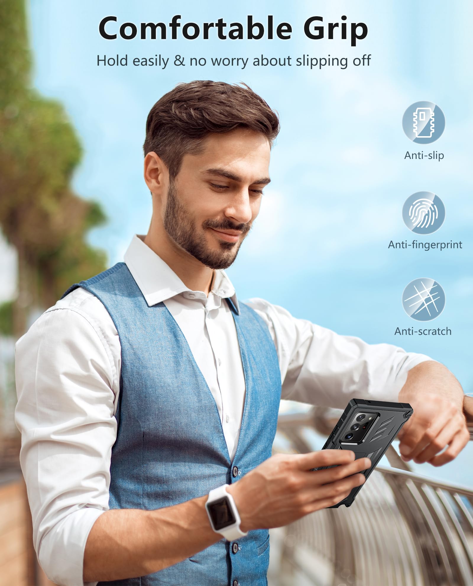 Foto 8 pulgar | Funda De Teléfono Fntcase Para Samsung Galaxy Note 20 Ultra Con Soporte - Venta Internacional.