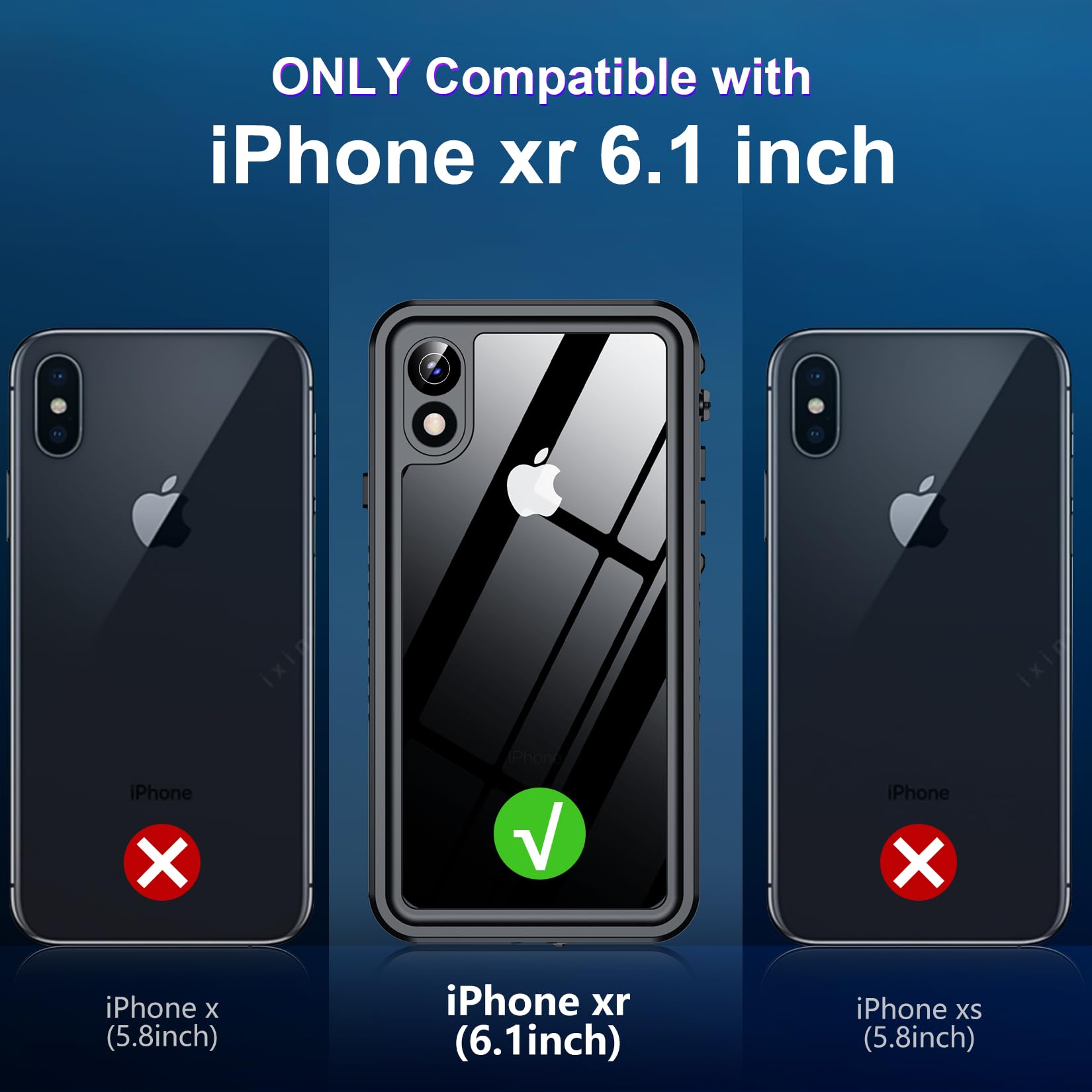 Foto 3 pulgar | Funda De Teléfono Spidercase Impermeable Con Lente Para Iphone Xr Negra - Venta Internacional.