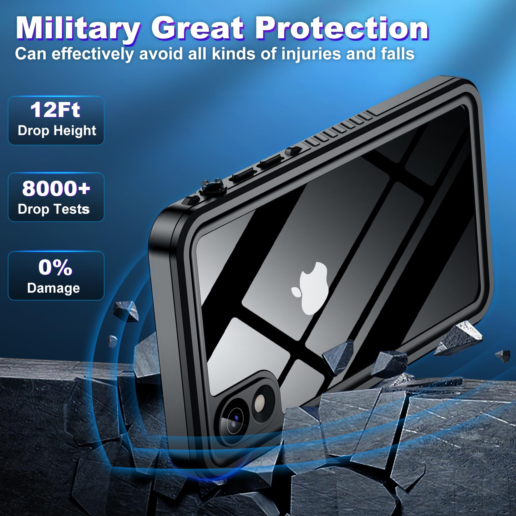 Foto 4 | Funda De Teléfono Spidercase Impermeable Con Lente Para Iphone Xr Negra - Venta Internacional.