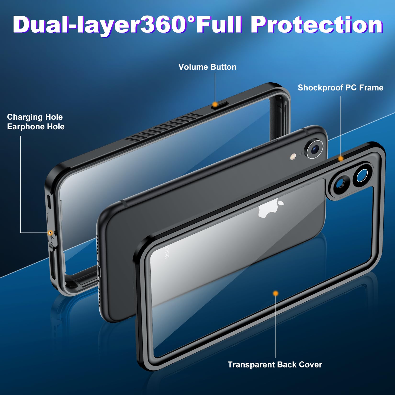 Foto 7 pulgar | Funda De Teléfono Spidercase Impermeable Con Lente Para Iphone Xr Negra - Venta Internacional.