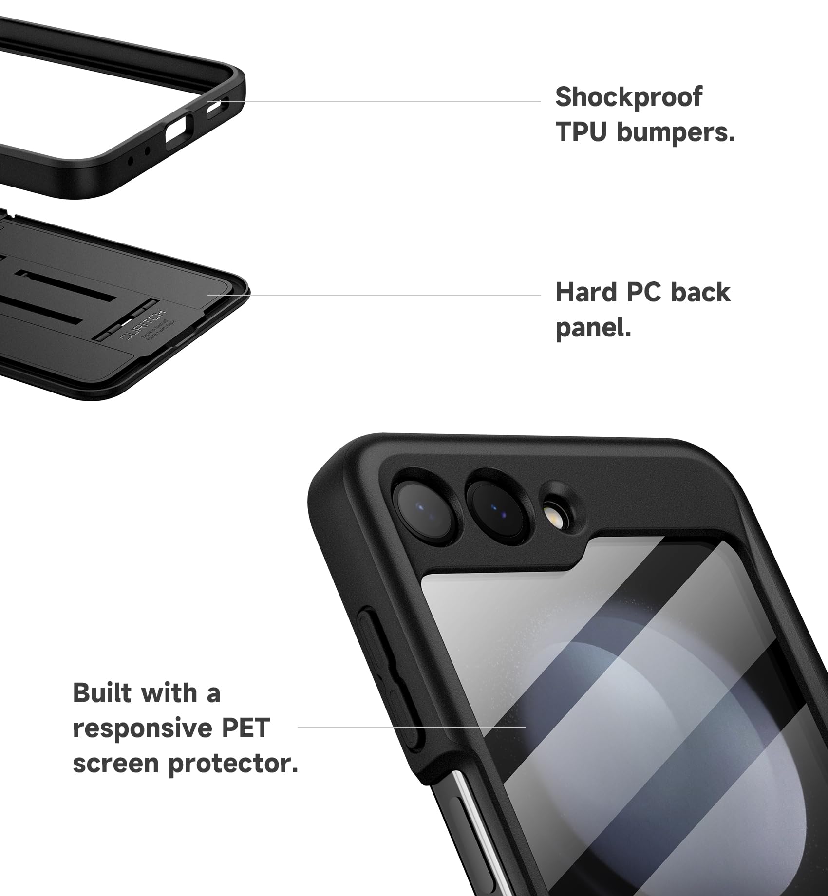 Foto 7 pulgar | Funda Suritch Para Samsung Galaxy Z Flip 5 Con Protector De Pantalla - Venta Internacional.