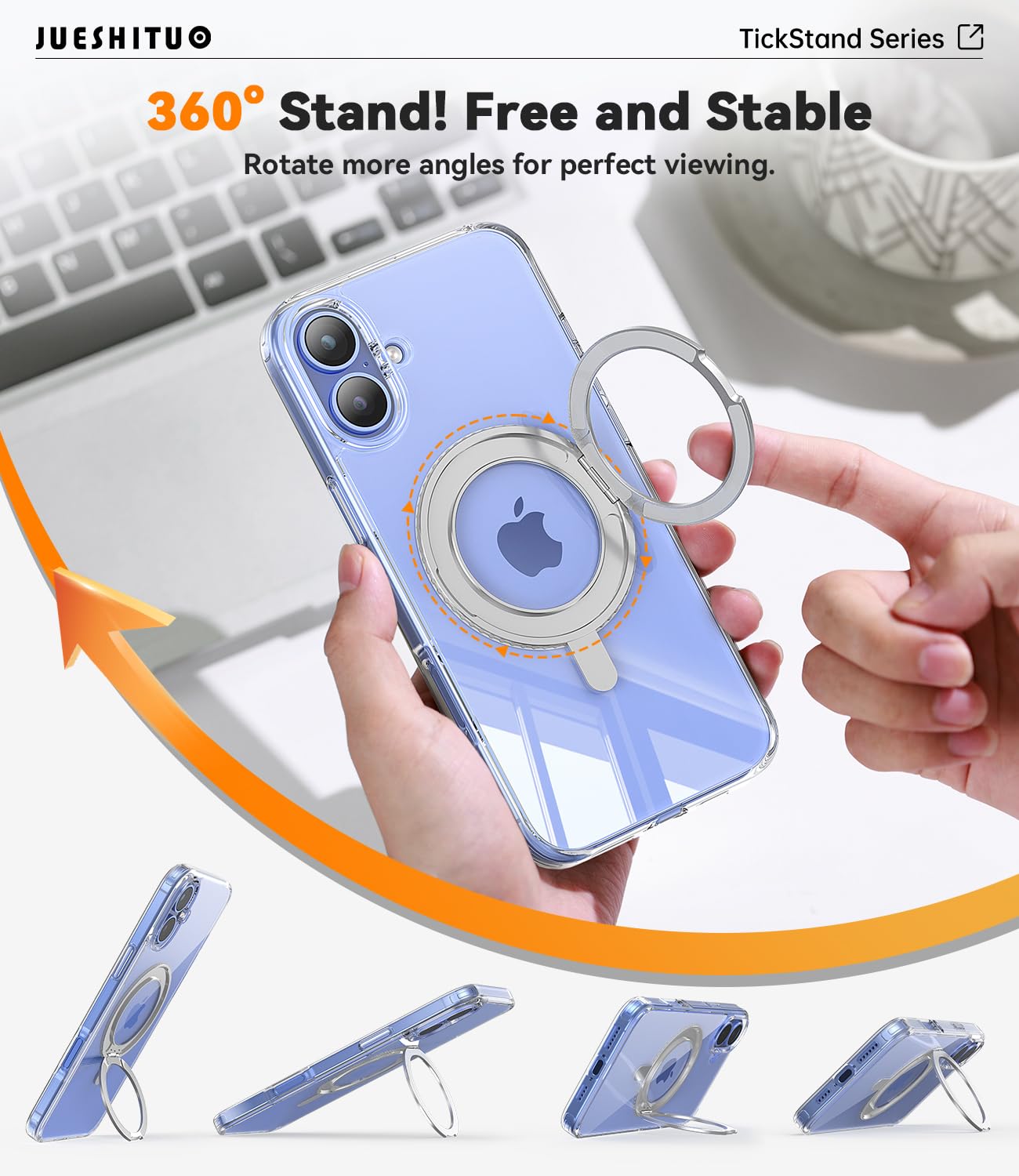 Foto 4 pulgar | Funda Jueshituo 3 En 1 Tickstand Para Iphone 16 Plus De 6.7 Pulgadas - Venta Internacional.