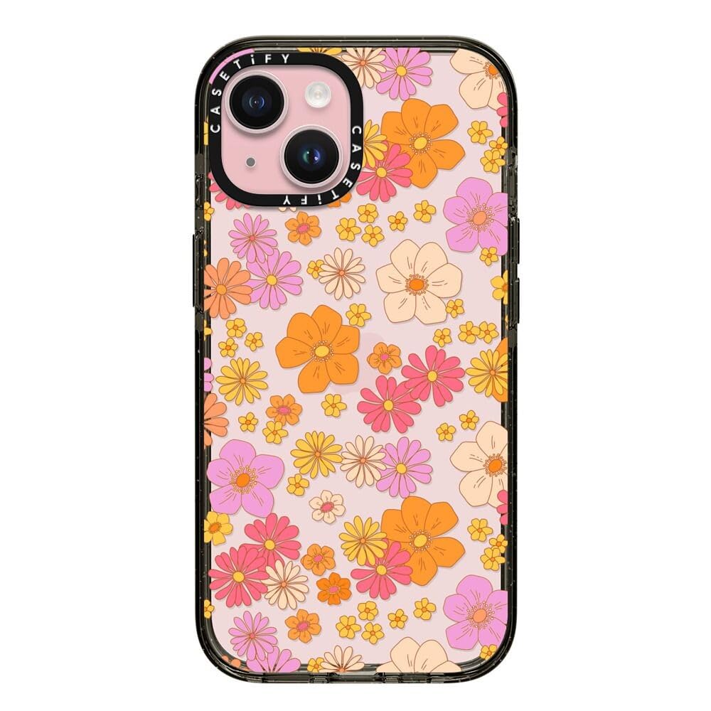 Funda Para Teléfono Casetify Impact Iphone 15 Con Estampado De Flores Transparente - Venta Internacional.