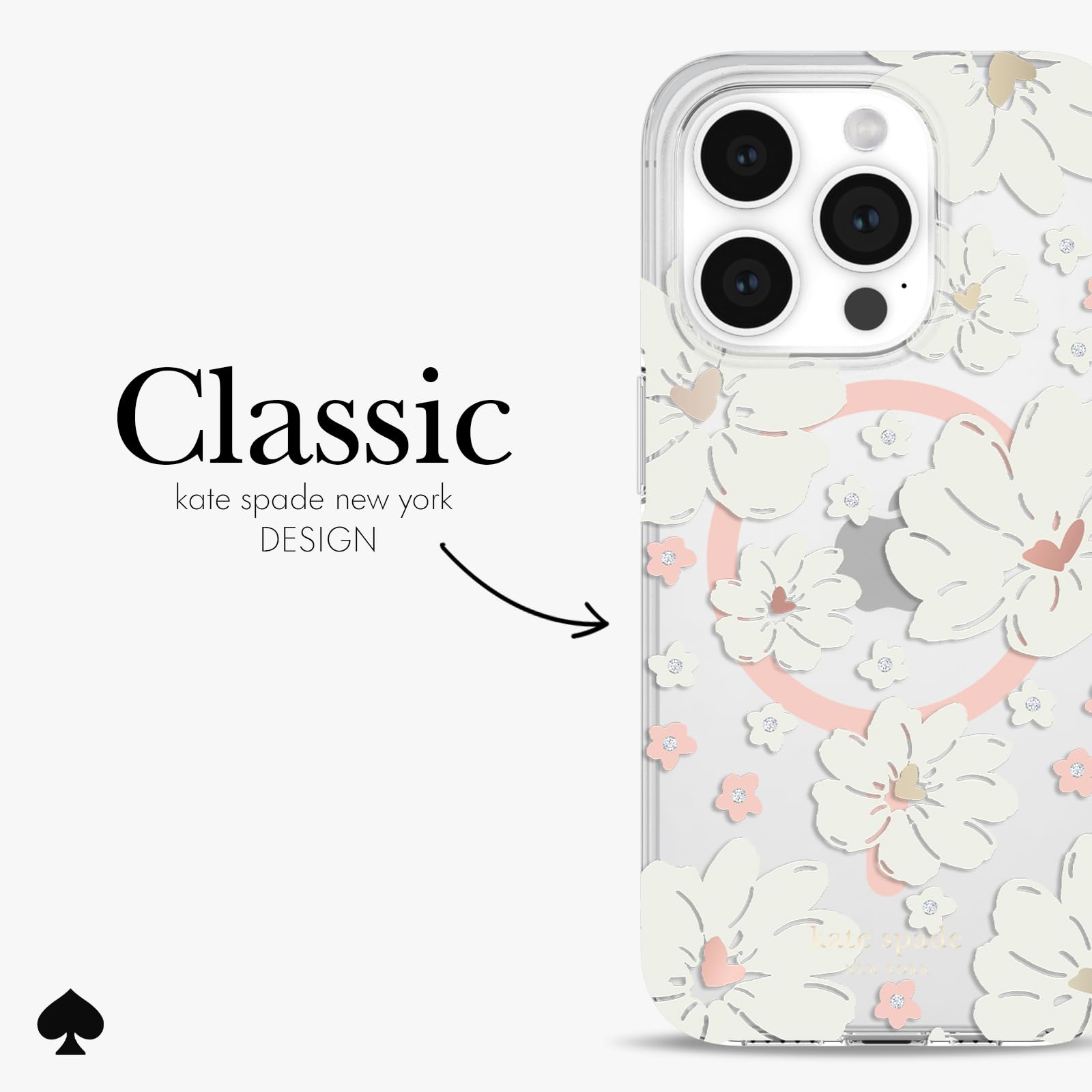 Foto 4 | Funda De Teléfono Kate Spade New York Classic Peony Para Iphone 15 Pro - Venta Internacional.
