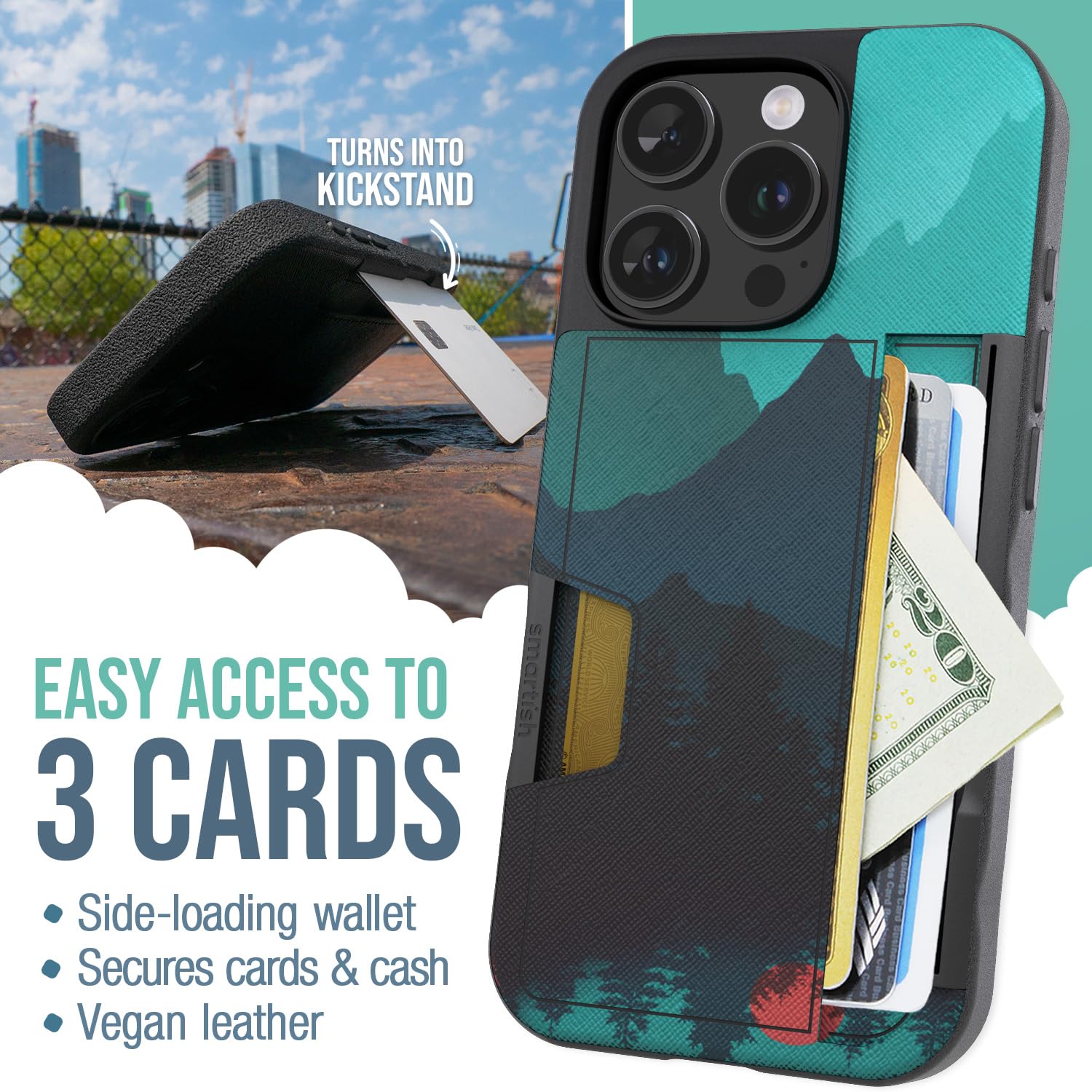 Foto 3 pulgar | Funda Tipo Cartera Smartish  Para Iphone 16 Pro Wallet Slayer Vol. 2 - Venta Internacional.