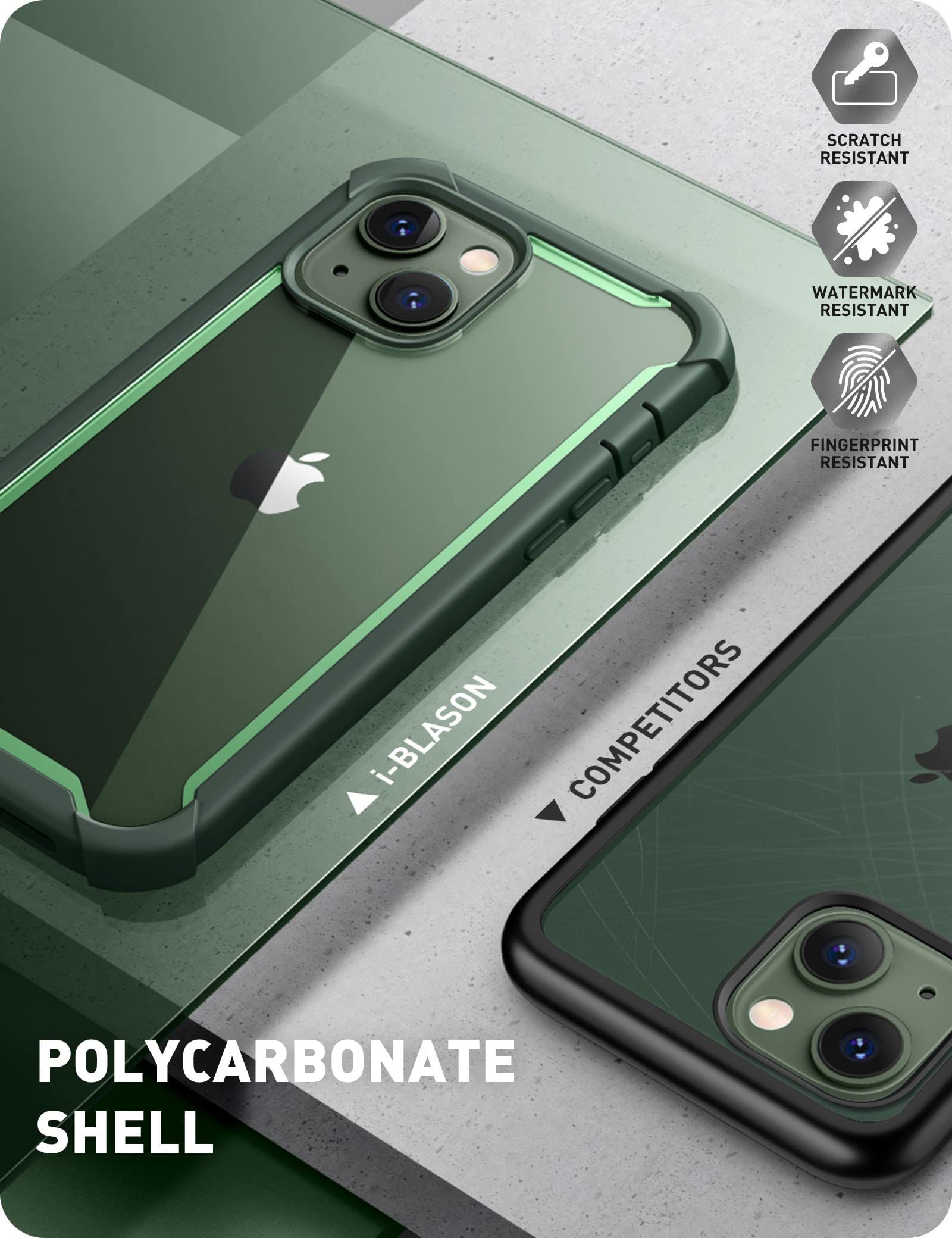Foto 6 pulgar | Funda De Teléfono I-blason Ares Series Para Iphone 14/13 De 6.1 Pulgadas, Color Verde - Venta Internacional.