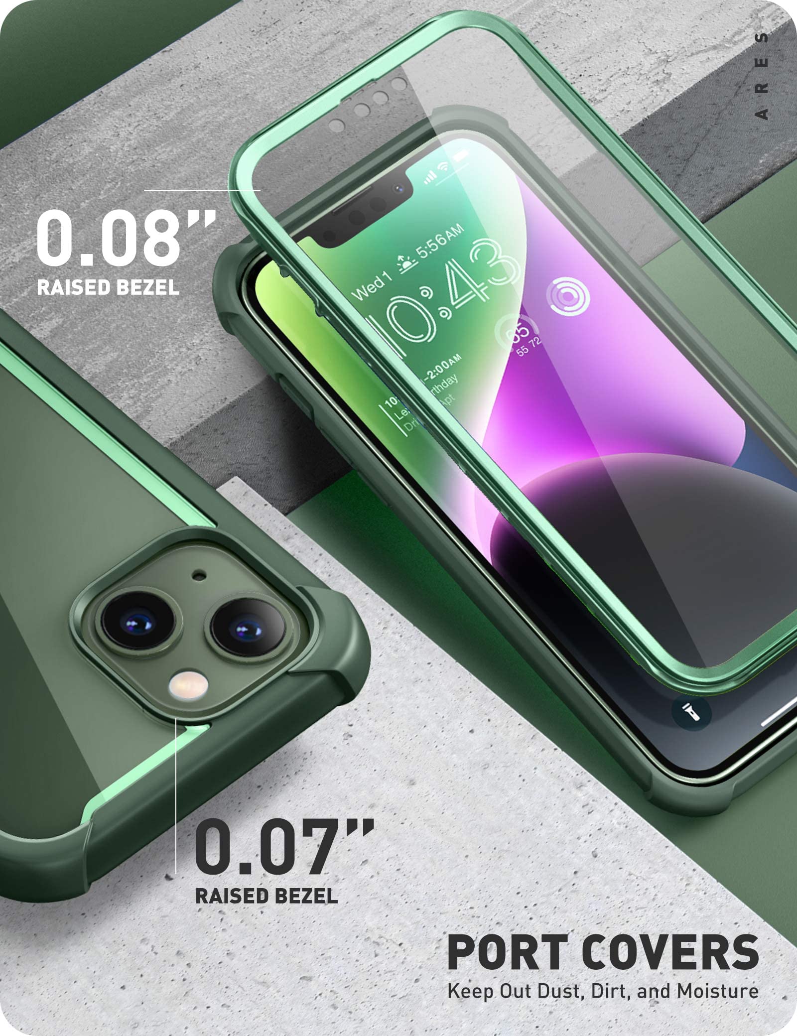 Foto 7 pulgar | Funda De Teléfono I-blason Ares Series Para Iphone 14/13 De 6.1 Pulgadas, Color Verde - Venta Internacional.
