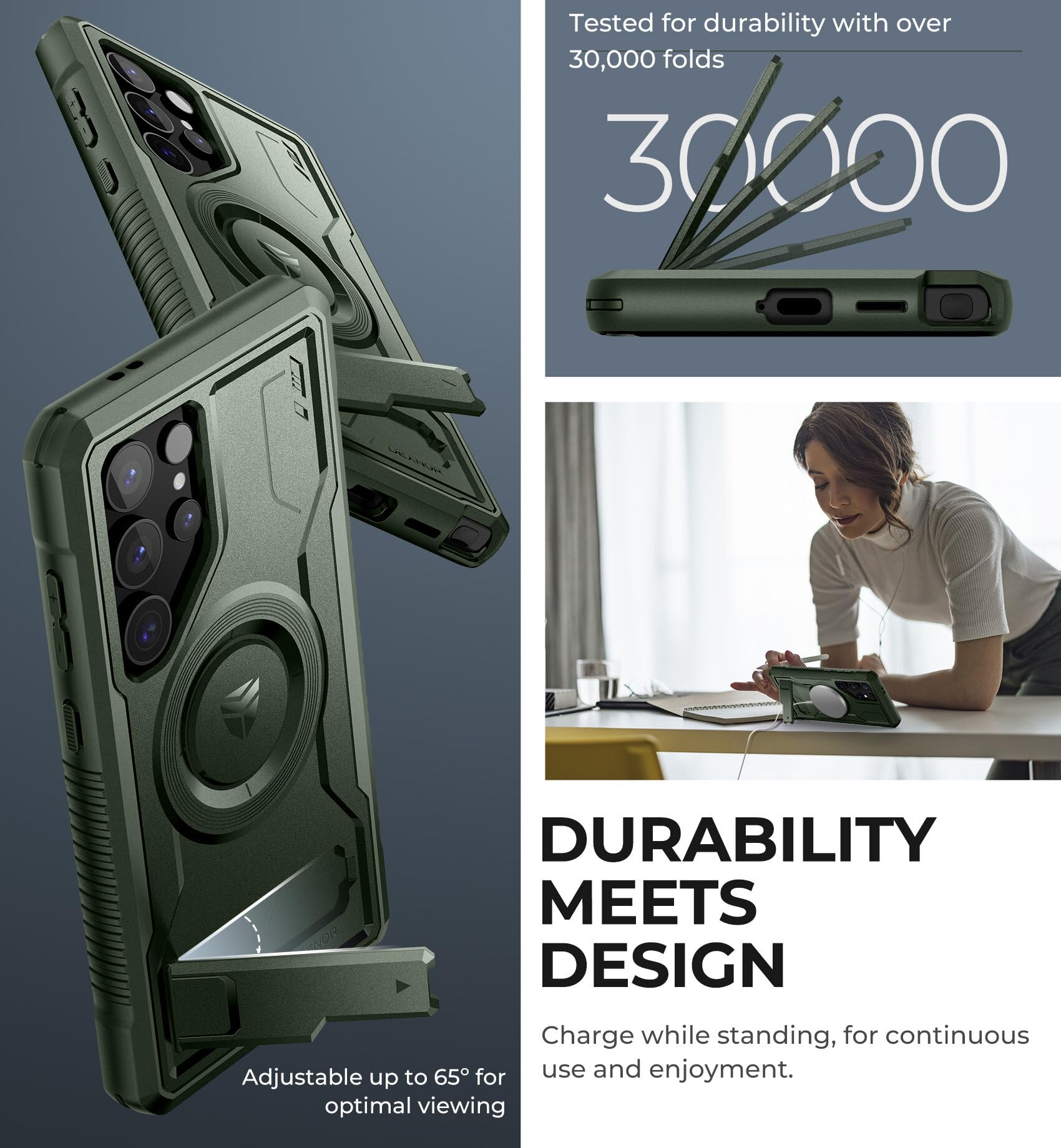 Foto 5 pulgar | Funda Magnética Dexnor Para Samsung Galaxy S24 Ultra Green - Venta Internacional.