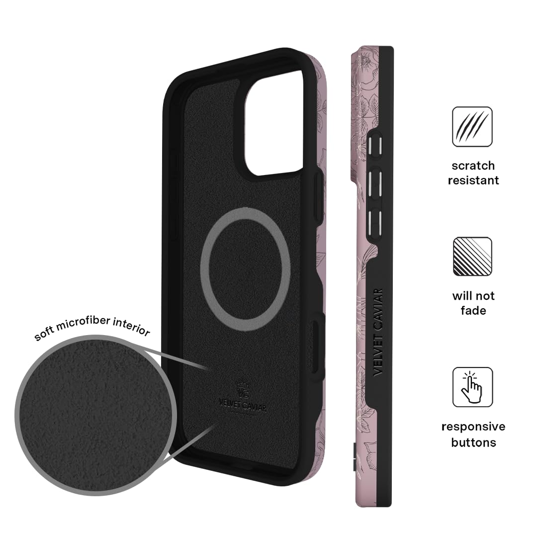Foto 6 pulgar | Funda De Teléfono Velvet Caviar Para Iphone 16 Pro Flowers Purple - Venta Internacional.