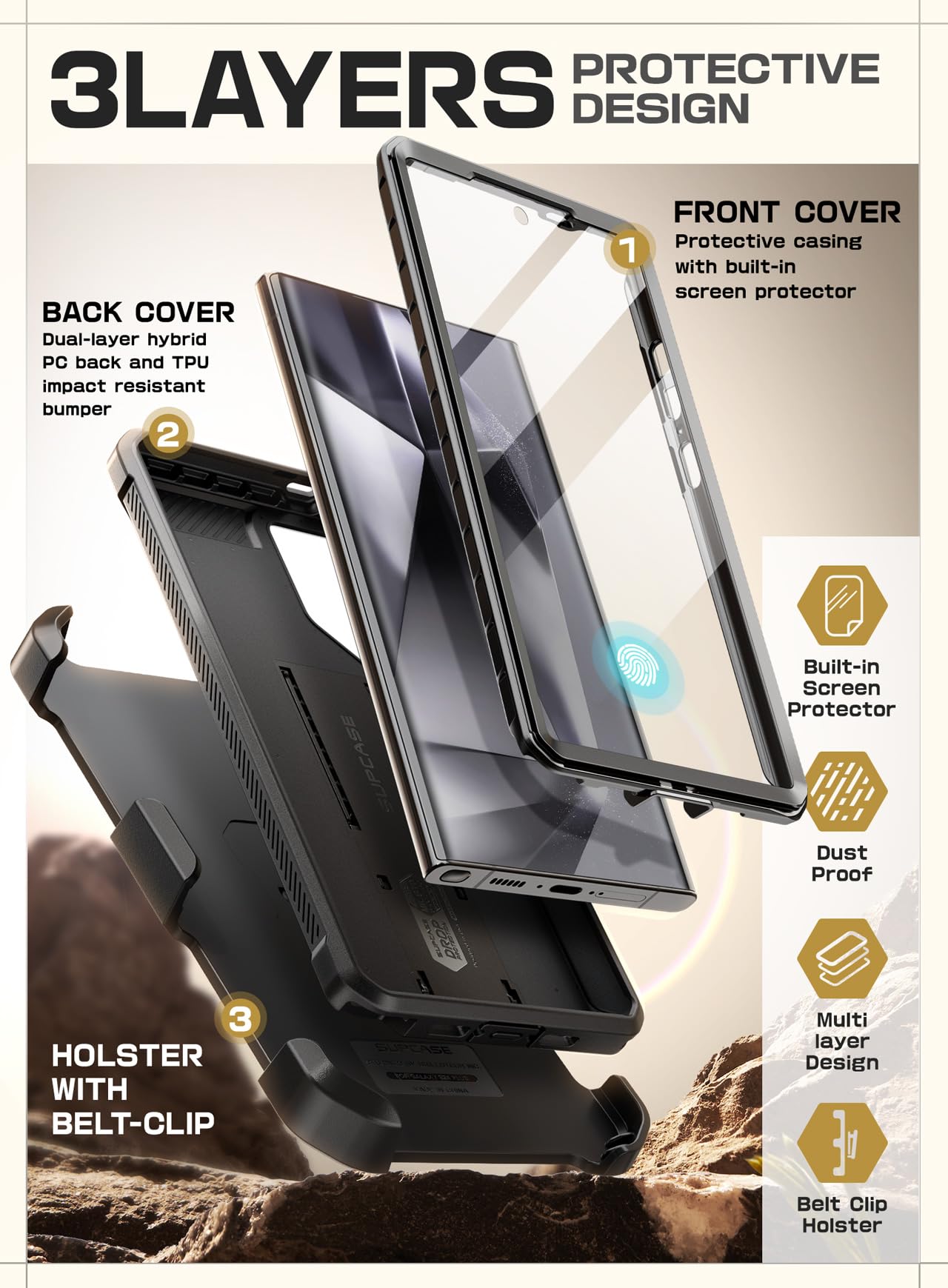 Foto 6 pulgar | Funda Para Teléfono Supcase Unicorn Beetle Pro Samsung S24 Ultra - Venta Internacional.