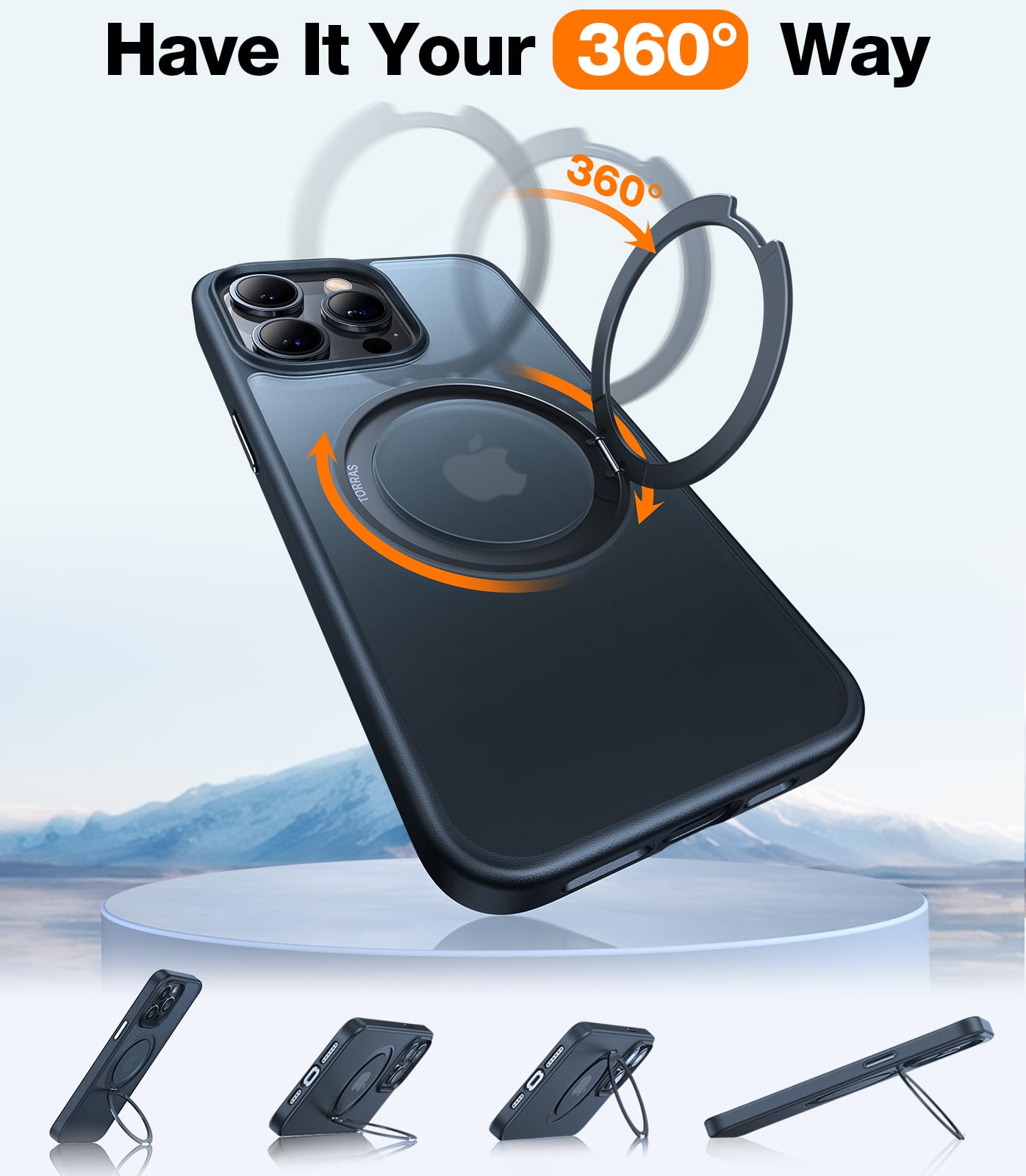 Foto 4 pulgar | Funda Para Teléfono Torras 2024 Upgrade Con Anillo Giratorio De 360° Para Iphone 14 Pro Max - Venta Internacional.