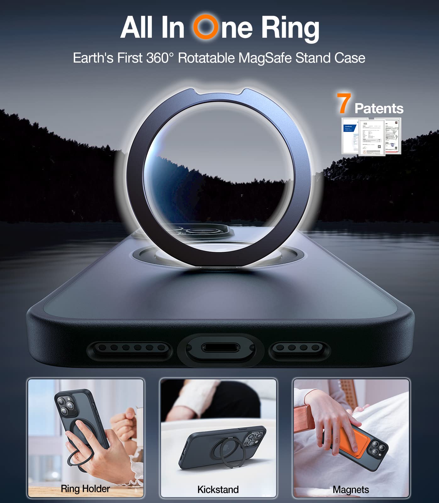 Foto 8 pulgar | Funda Para Teléfono Torras 2024 Upgrade Con Anillo Giratorio De 360° Para Iphone 14 Pro Max - Venta Internacional.