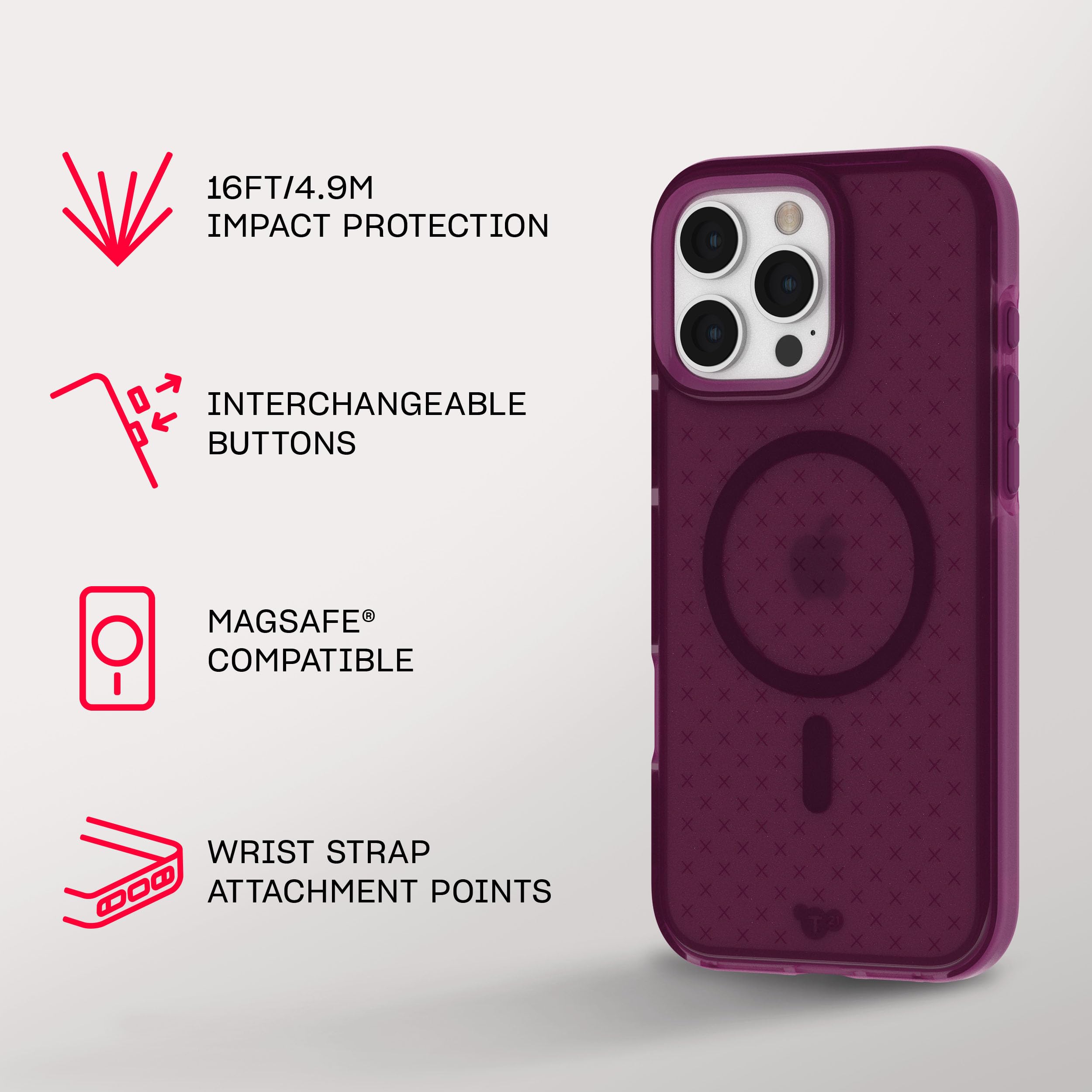 Foto 5 pulgar | Funda De Teléfono Tech21 Evocheck Para Iphone 16 Pro Max Con Magsafe - Venta Internacional.