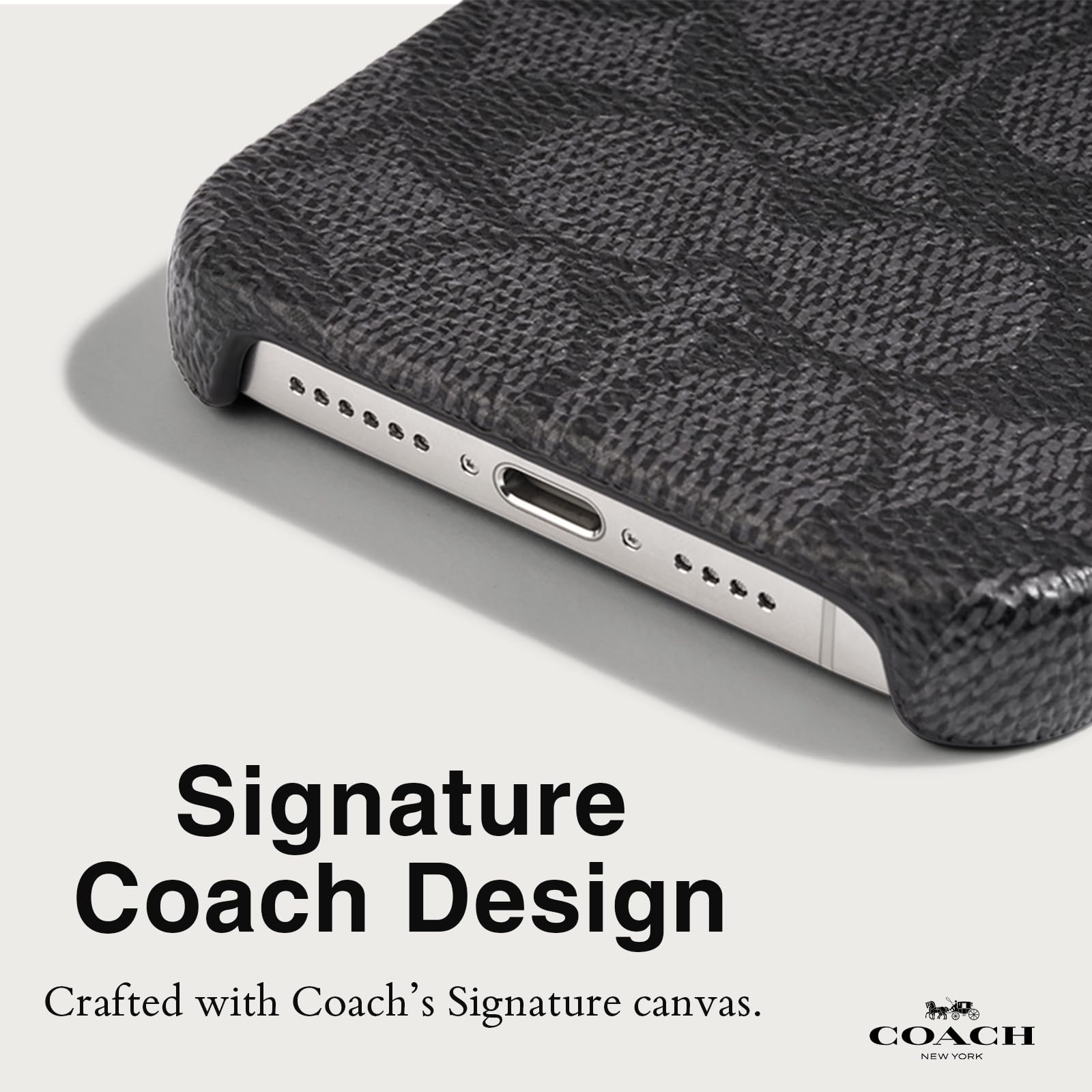 Foto 5 pulgar | Funda De Teléfono Coach Signature Canvas Para Iphone 15 Pro Max - Venta Internacional.