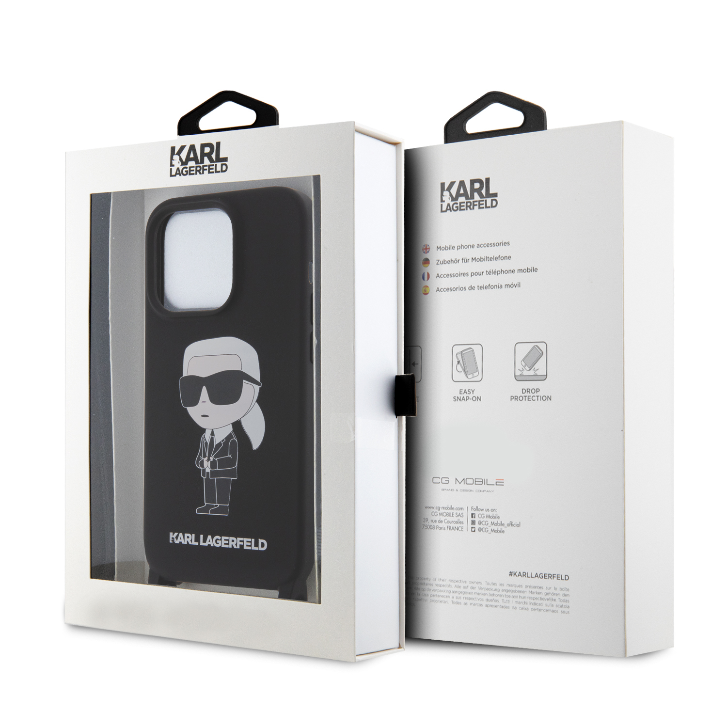 Foto 8 pulgar | Funda Karl Crossbody Negro Para Iphone 15 Pro