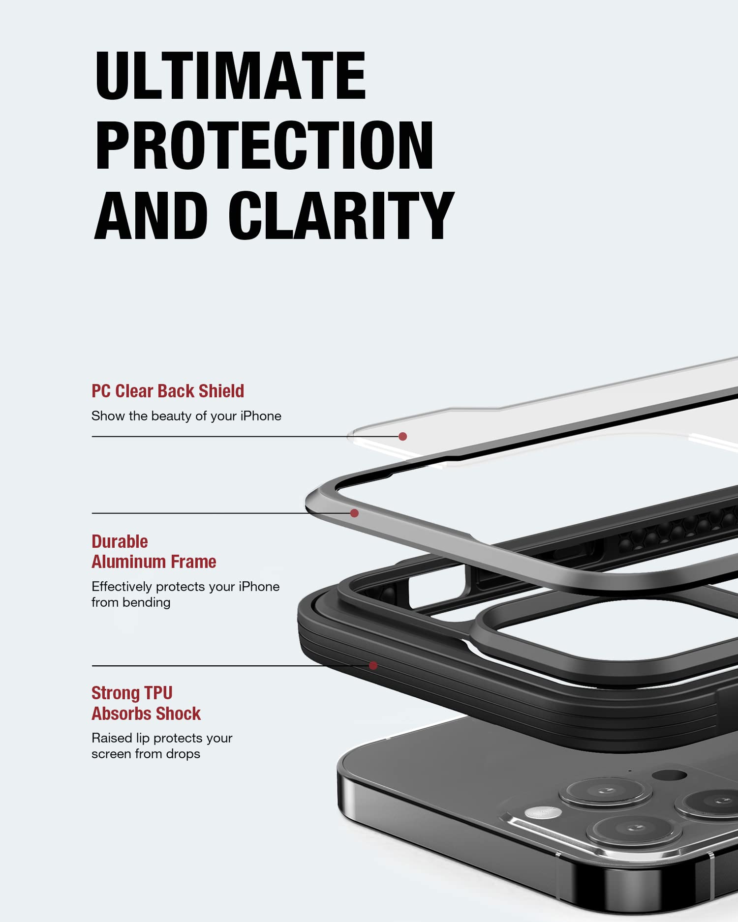 Foto 5 pulgar | Funda Raptic Shield Para Iphone 13 Pro Max Negra - Venta Internacional.