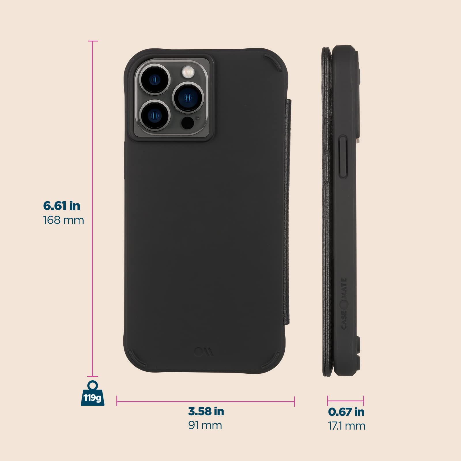 Foto 4 pulgar | Funda Para Teléfono Case-mate Iphone 13 Pro Max Wallet De Piel Auténtica - Venta Internacional.