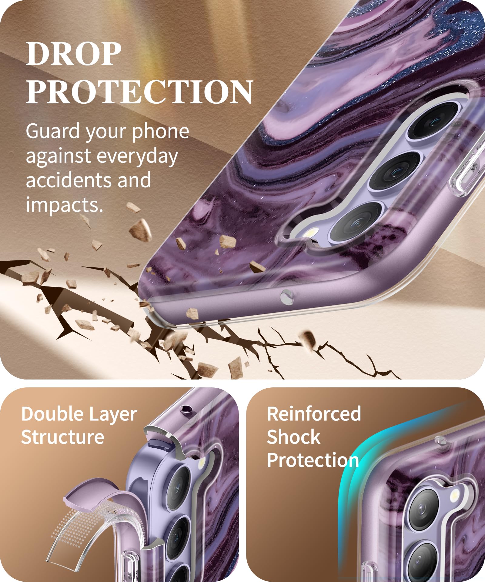 Foto 7 pulgar | Funda De Teléfono Gviewin Para Samsung Galaxy S24 Con Protector De Pantalla - Venta Internacional.