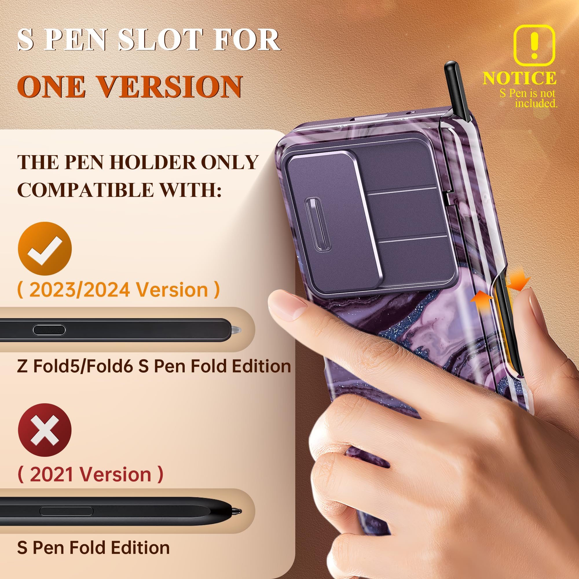 Foto 3 | Funda De Teléfono Gviewin Para Samsung Galaxy Z Fold 6 Con Soporte Para Bolígrafos - Venta Internacional.