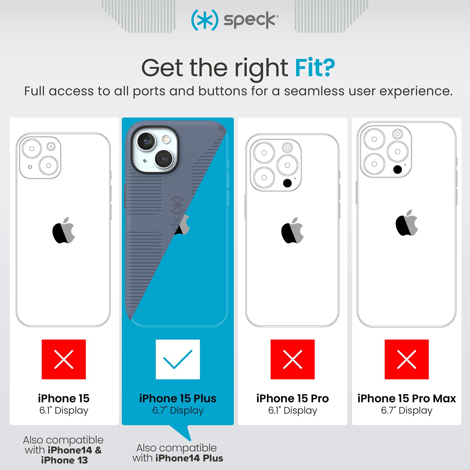 Foto 4 | Funda De Teléfono Speck Magsafe Grip Blue Para Iphone 15 Plus - Venta Internacional.
