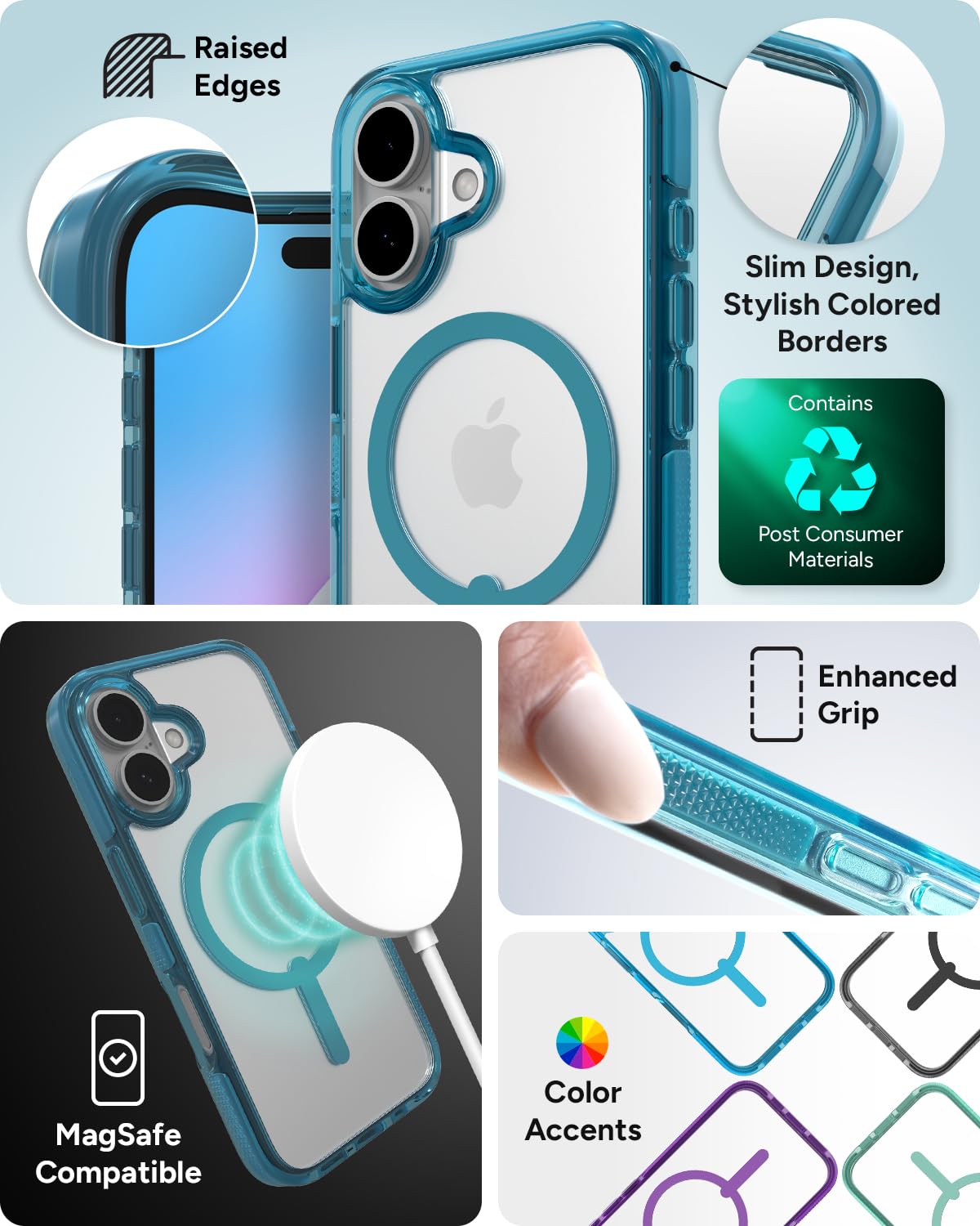 Foto 6 pulgar | Funda De Teléfono Zagg Santa Cruz Snap Para Iphone 16 Con Magsafe - Venta Internacional.