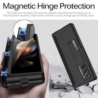 Foto 2 | Funda Miimall Para Galaxy Z Fold 2 Con Soporte Y Bisagra Magnética, Color Negro - Venta Internacional.