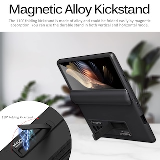 Foto 3 | Funda Miimall Para Galaxy Z Fold 2 Con Soporte Y Bisagra Magnética, Color Negro - Venta Internacional.