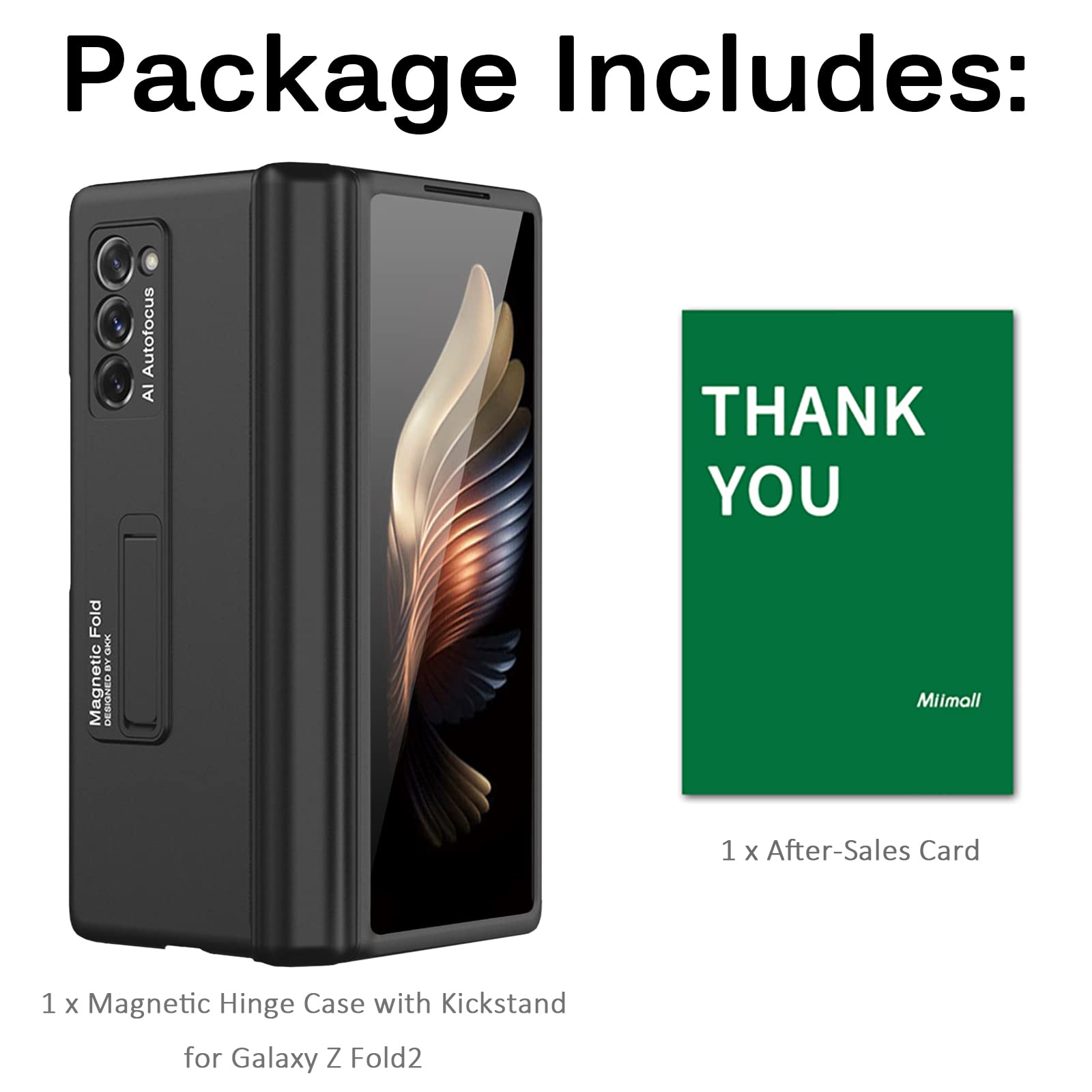 Foto 7 | Funda Miimall Para Galaxy Z Fold 2 Con Soporte Y Bisagra Magnética, Color Negro - Venta Internacional.
