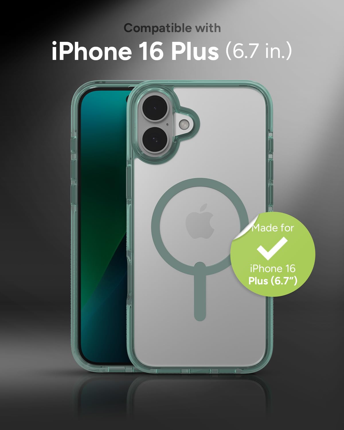 Foto 3 pulgar | Funda De Teléfono Zagg Santa Cruz Snap Para Iphone 16 Plus, Color Verde - Venta Internacional.