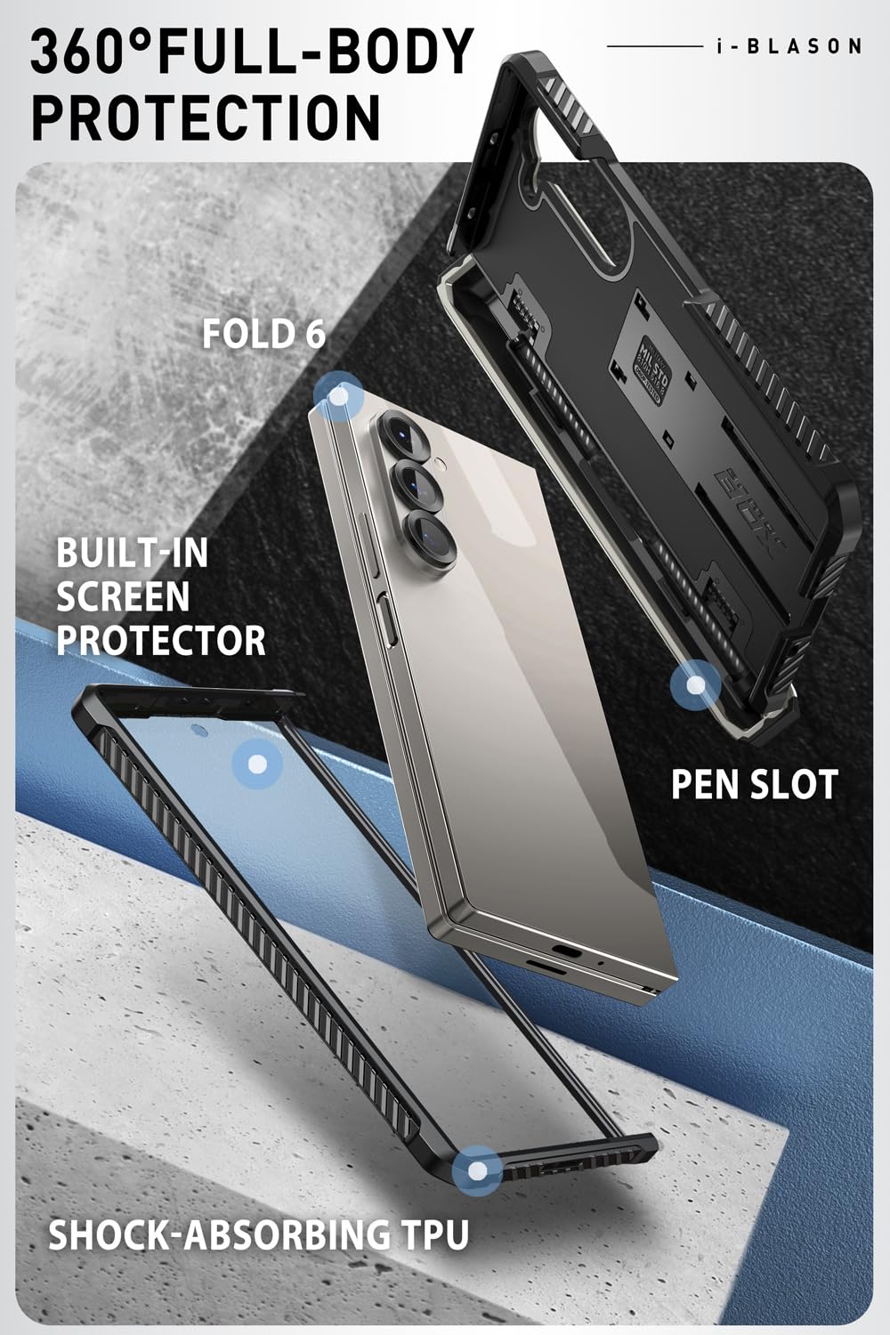 Foto 4 pulgar | Funda De Teléfono I-blason Para Samsung Galaxy Z Fold 6 Con Soporte Para Bolígrafo S - Venta Internacional.