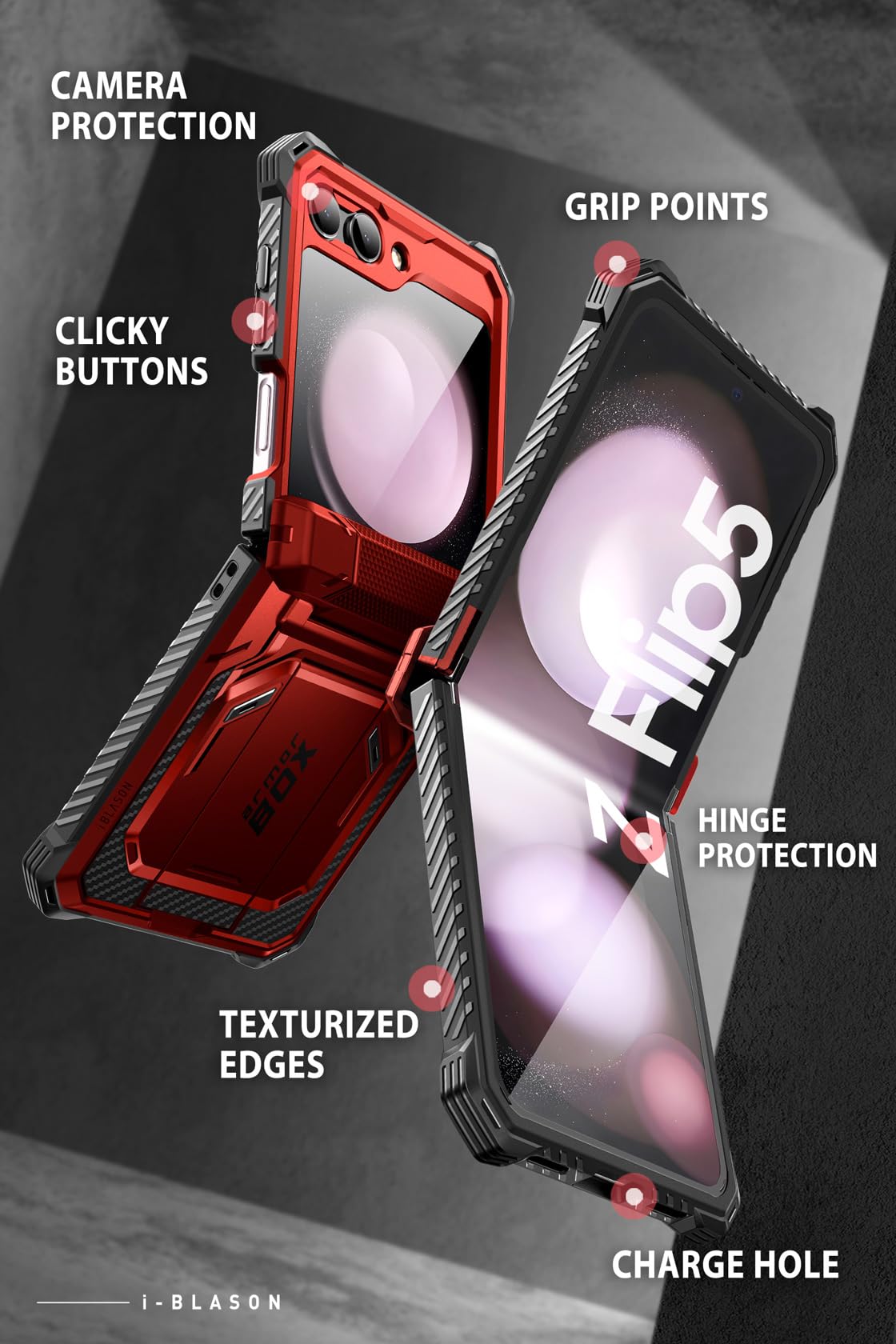 Foto 8 pulgar | Funda I-blason De La Serie Armorbox Para Samsung Galaxy Z Flip 5 5g - Venta Internacional.