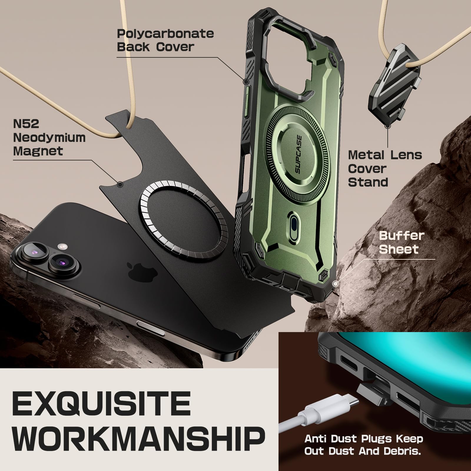 Foto 6 pulgar | Funda De Teléfono Supcase Para Iphone 16 6.1 Pulgadas 2024 Con Funda De Cámara - Venta Internacional.