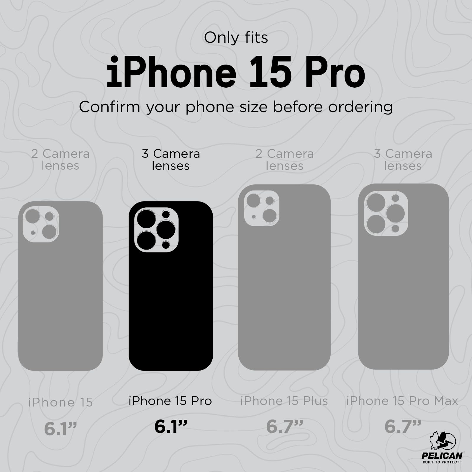 Foto 3 pulgar | Funda Para Teléfono Pelican Protector Series Iphone 15 Pro Negra - Venta Internacional.