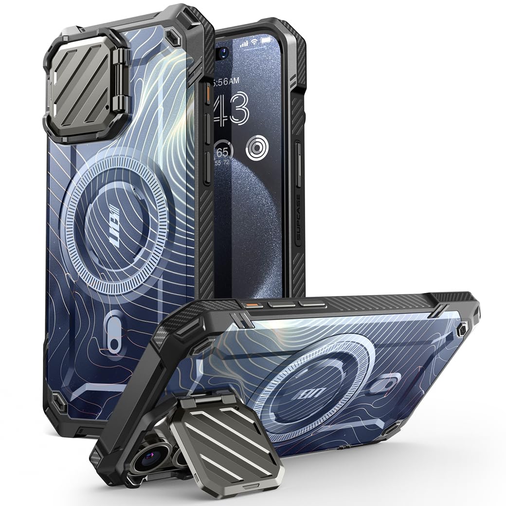 Foto 2 pulgar | Funda Supcase Para Iphone 15 Pro Max Con Funda De Cámara Azul - Venta Internacional.