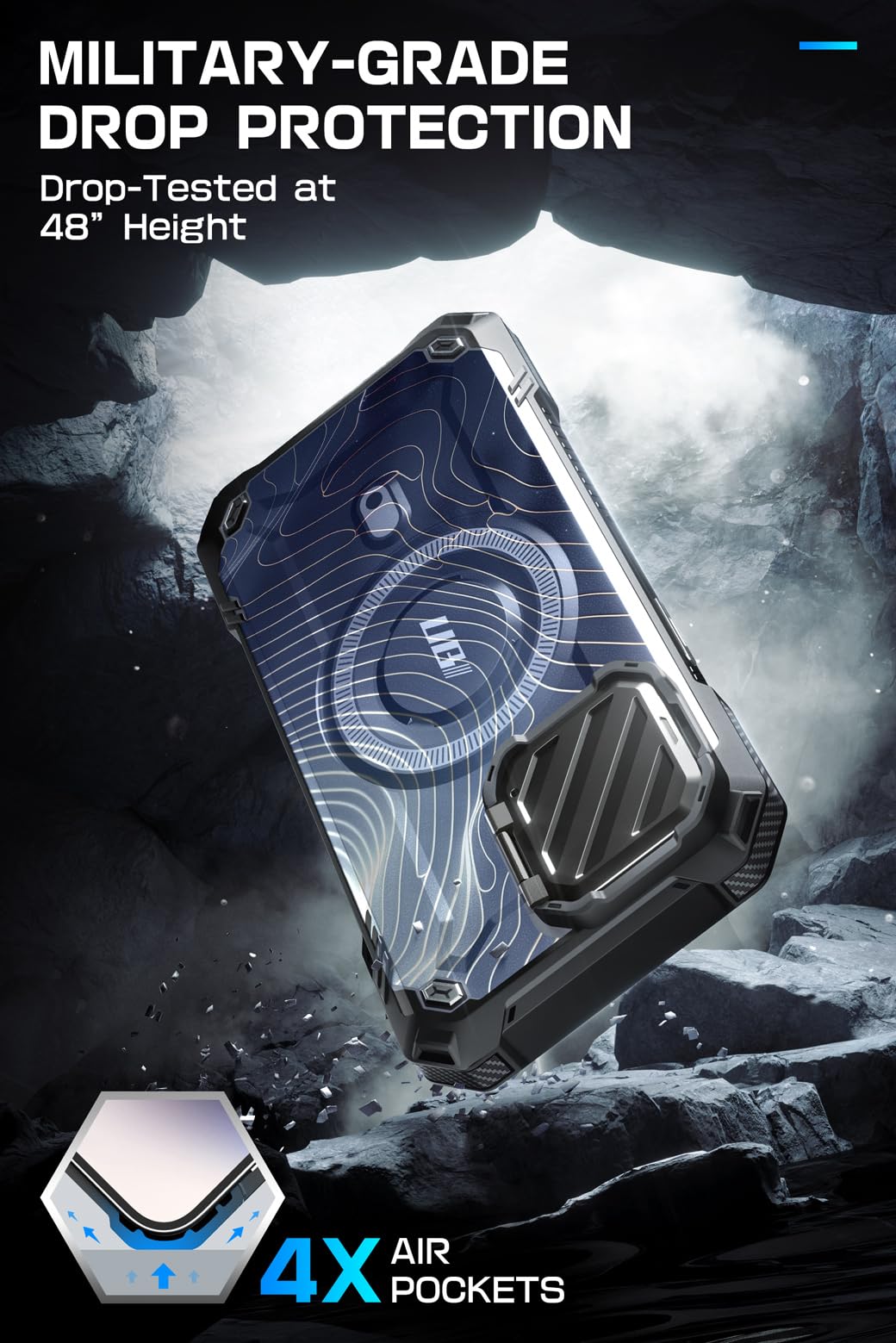 Foto 3 pulgar | Funda Supcase Para Iphone 15 Pro Max Con Funda De Cámara Azul - Venta Internacional.