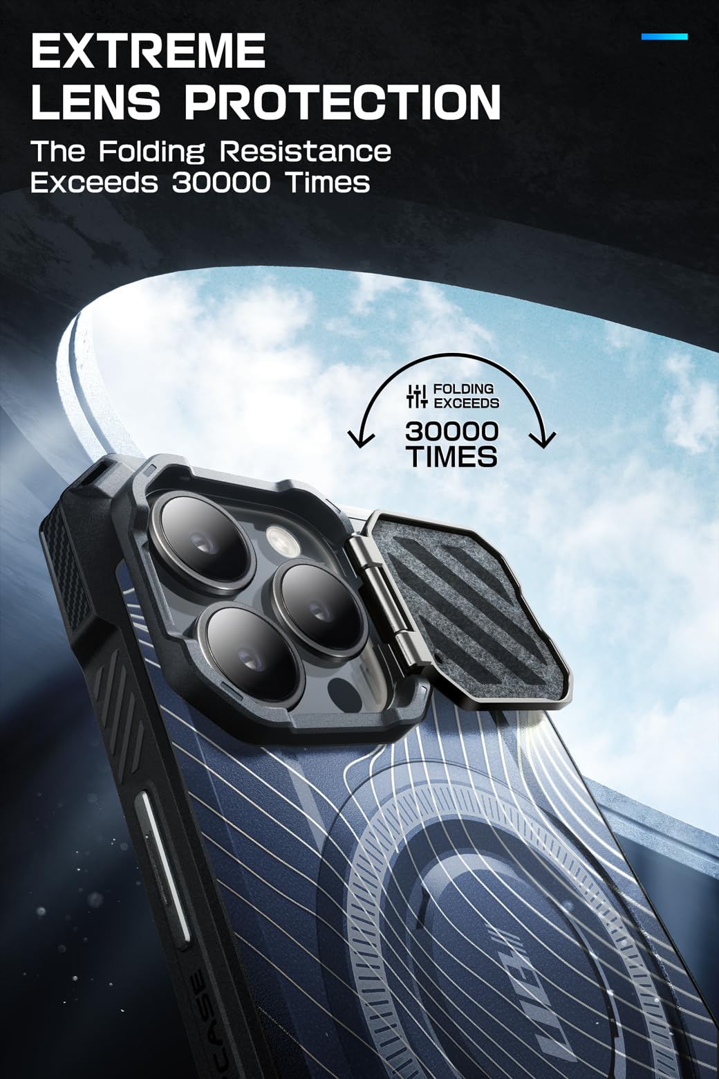 Foto 4 pulgar | Funda Supcase Para Iphone 15 Pro Max Con Funda De Cámara Azul - Venta Internacional.
