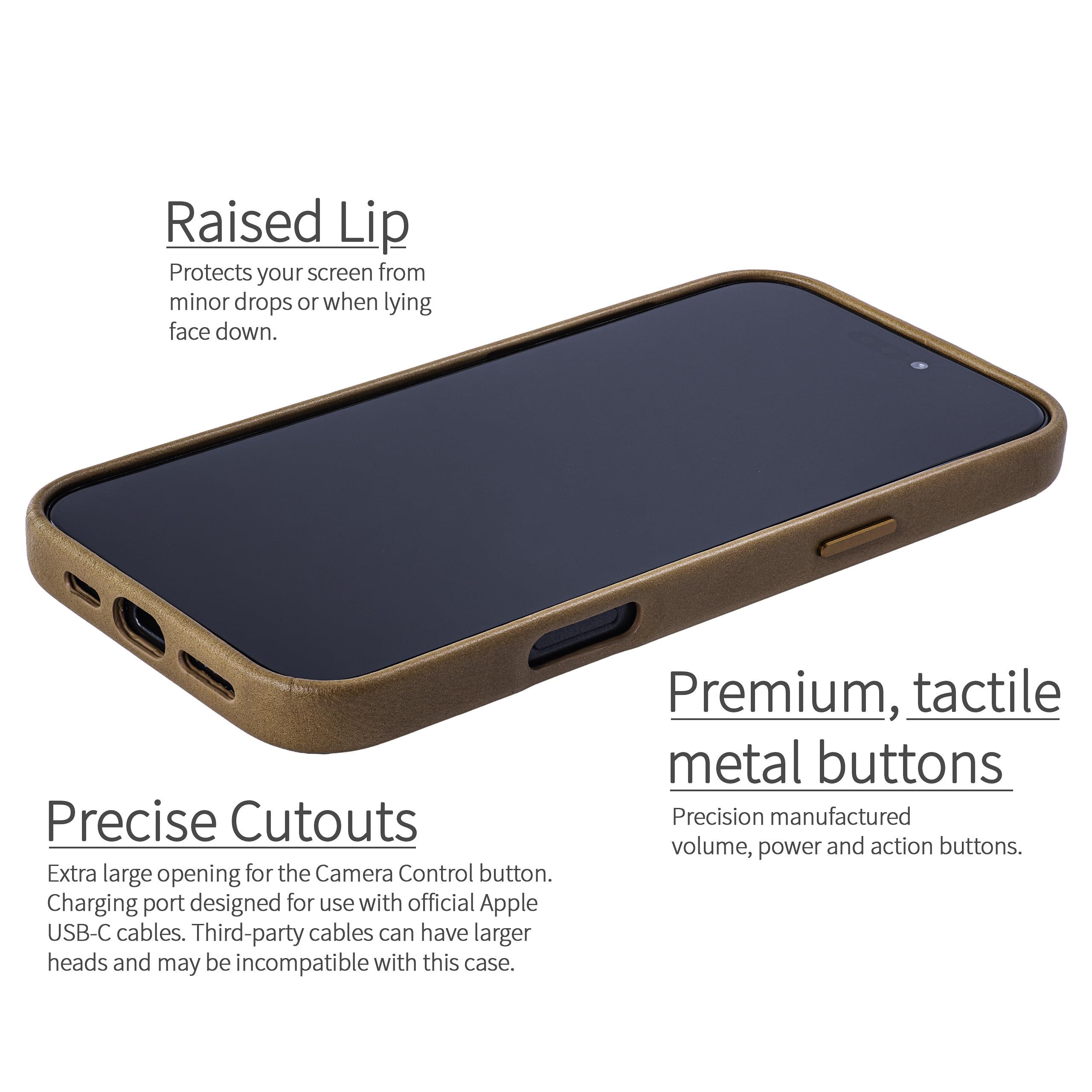 Foto 4 pulgar | Funda Dockem De Piel Auténtica Para Iphone 16 Pro Max, Color Marrón Claro - Venta Internacional.