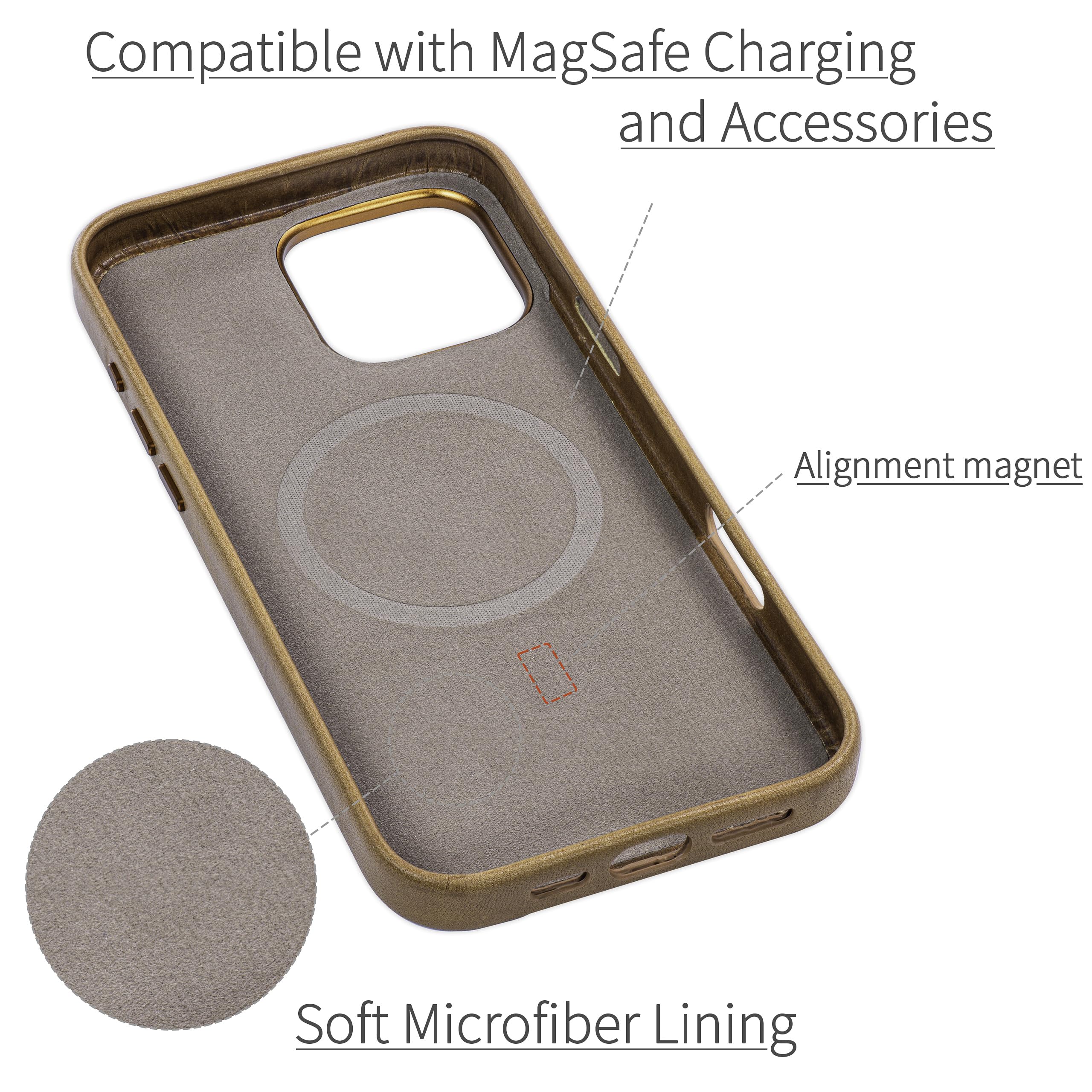 Foto 5 pulgar | Funda Dockem De Piel Auténtica Para Iphone 16 Pro Max, Color Marrón Claro - Venta Internacional.