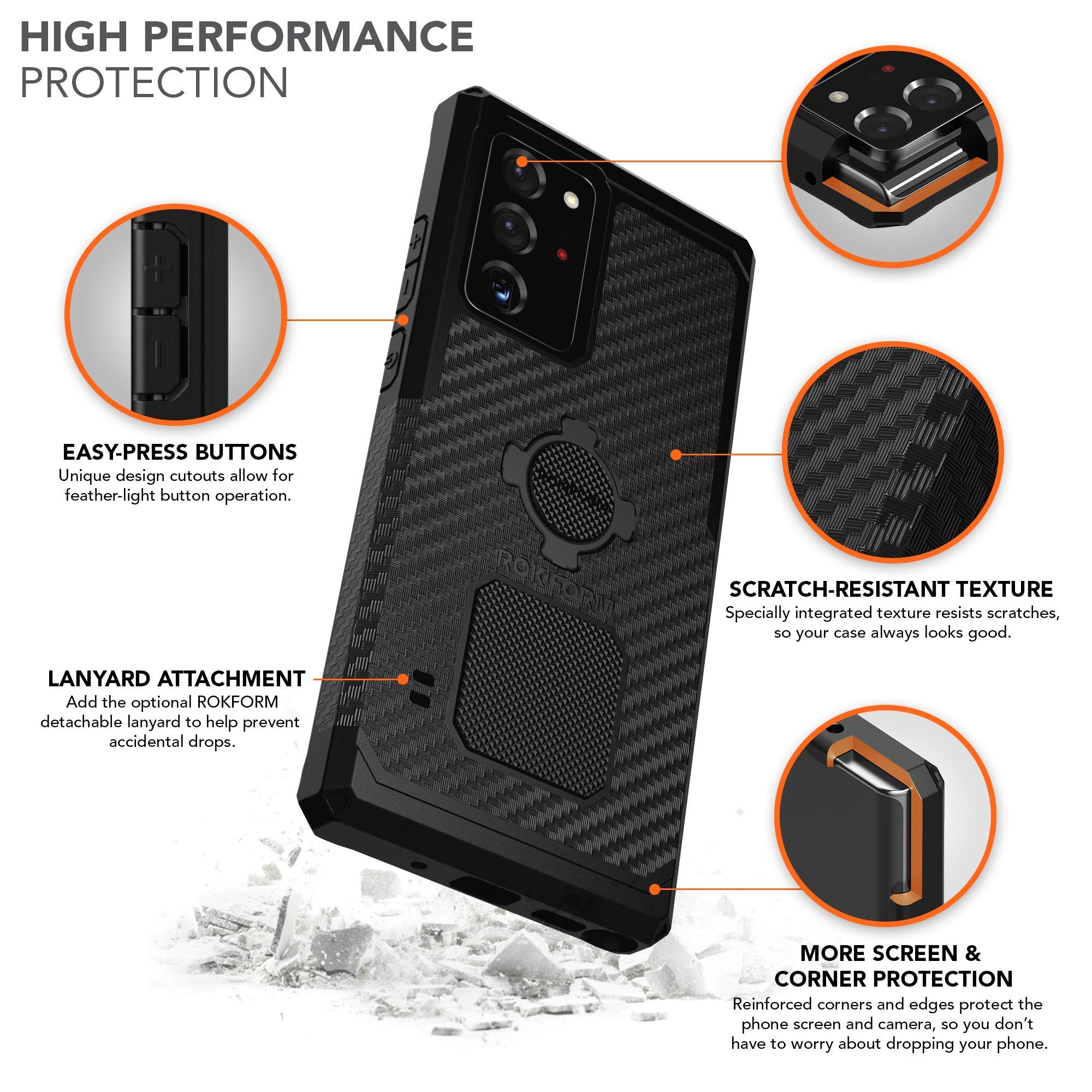 Foto 2 | Funda Rokform Para Galaxy Note 20, Ultra Magnética, Con Cierre Giratorio, Color Negro - Venta Internacional.