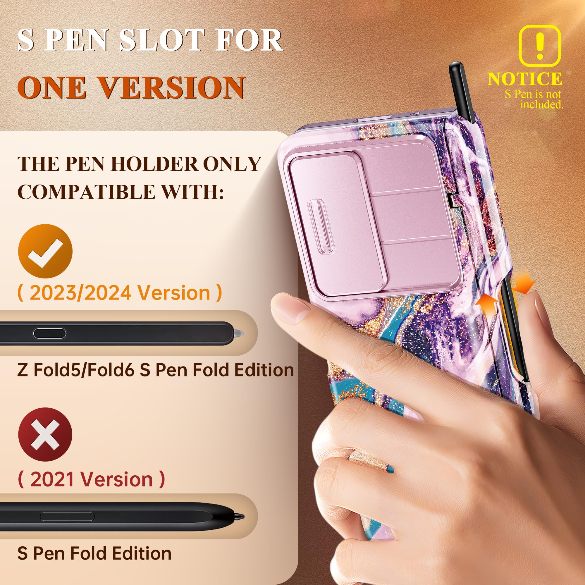 Foto 3 | Funda De Teléfono Gviewin Para Samsung Galaxy Z Fold 6 Con Soporte Para Bolígrafos - Venta Internacional.