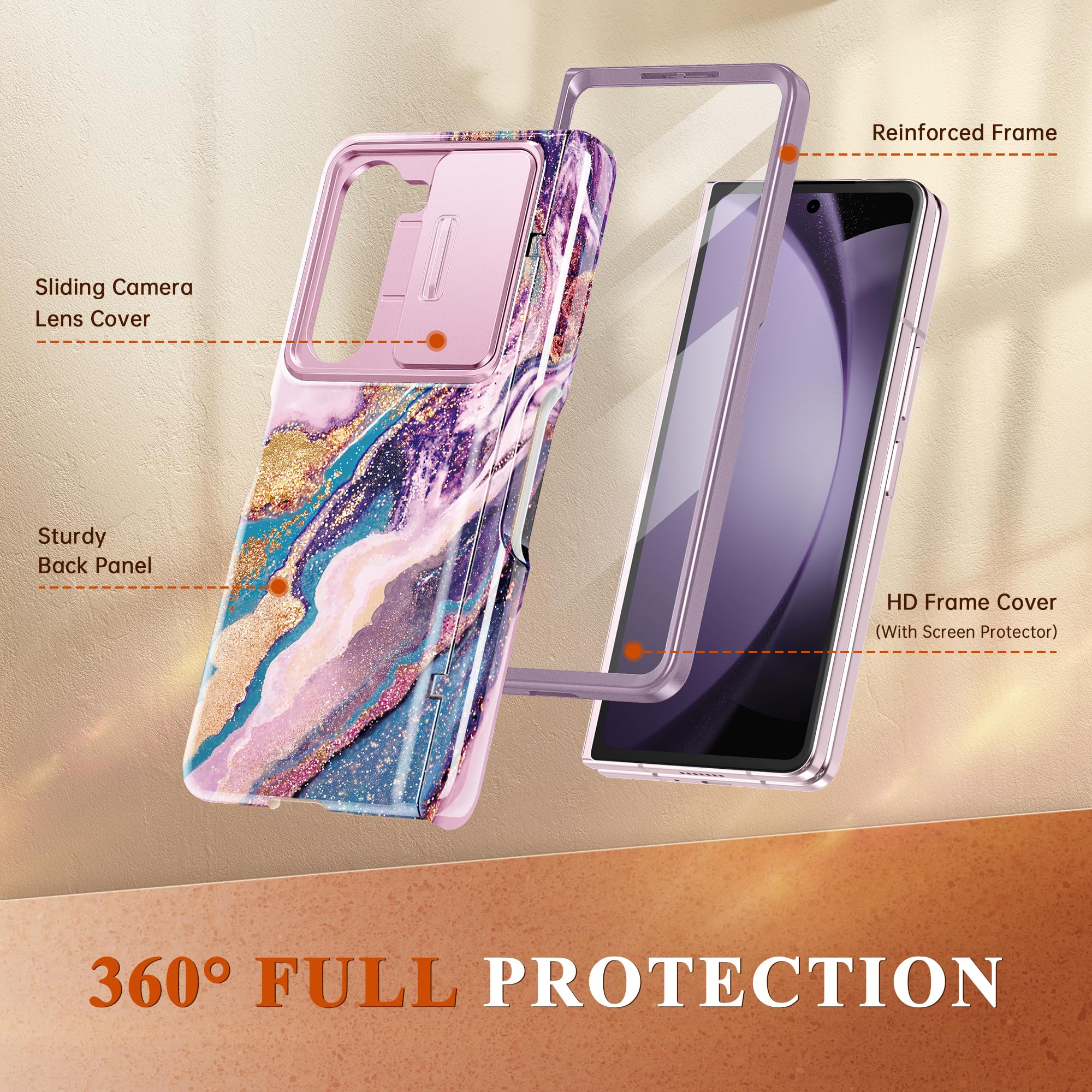 Foto 5 pulgar | Funda De Teléfono Gviewin Para Samsung Galaxy Z Fold 6 Con Soporte Para Bolígrafos - Venta Internacional.