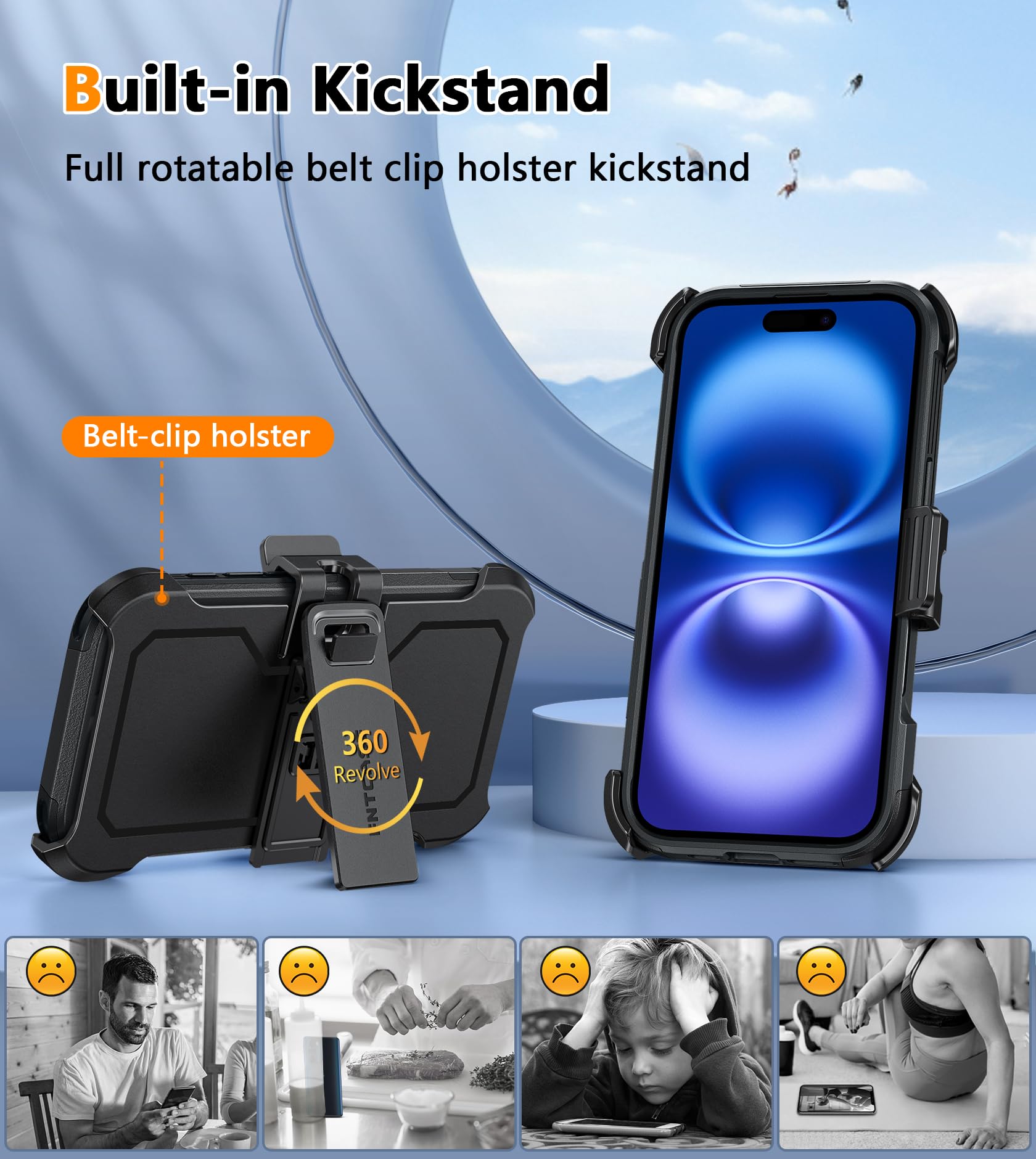 Foto 4 pulgar | Funda De Teléfono Fntcase Para Iphone 16 Magnética A Prueba De Golpes Negra - Venta Internacional.