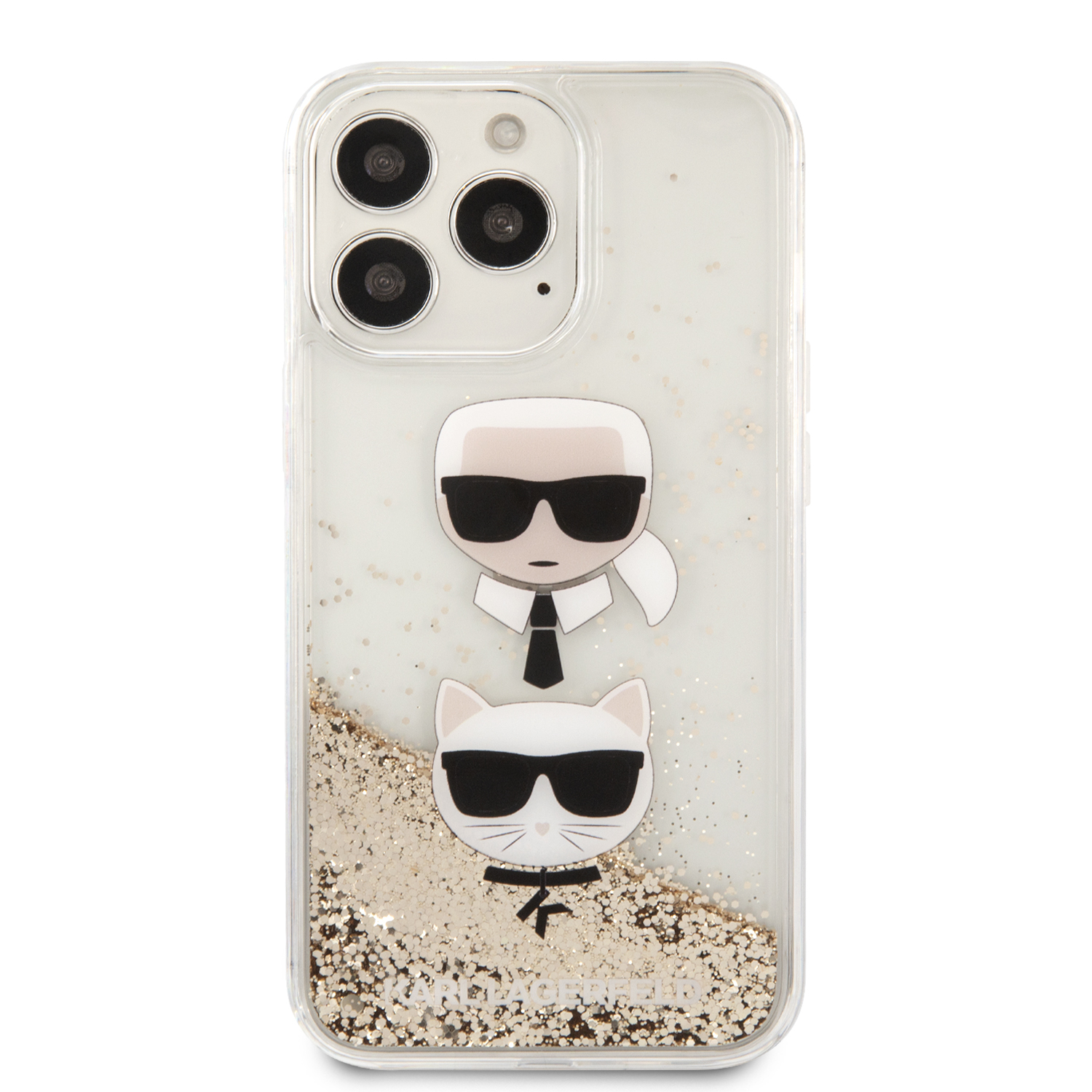 Foto 4 pulgar | Funda Karl Glitter Líquido K&c Para Iphone 13 Pro - Dorado