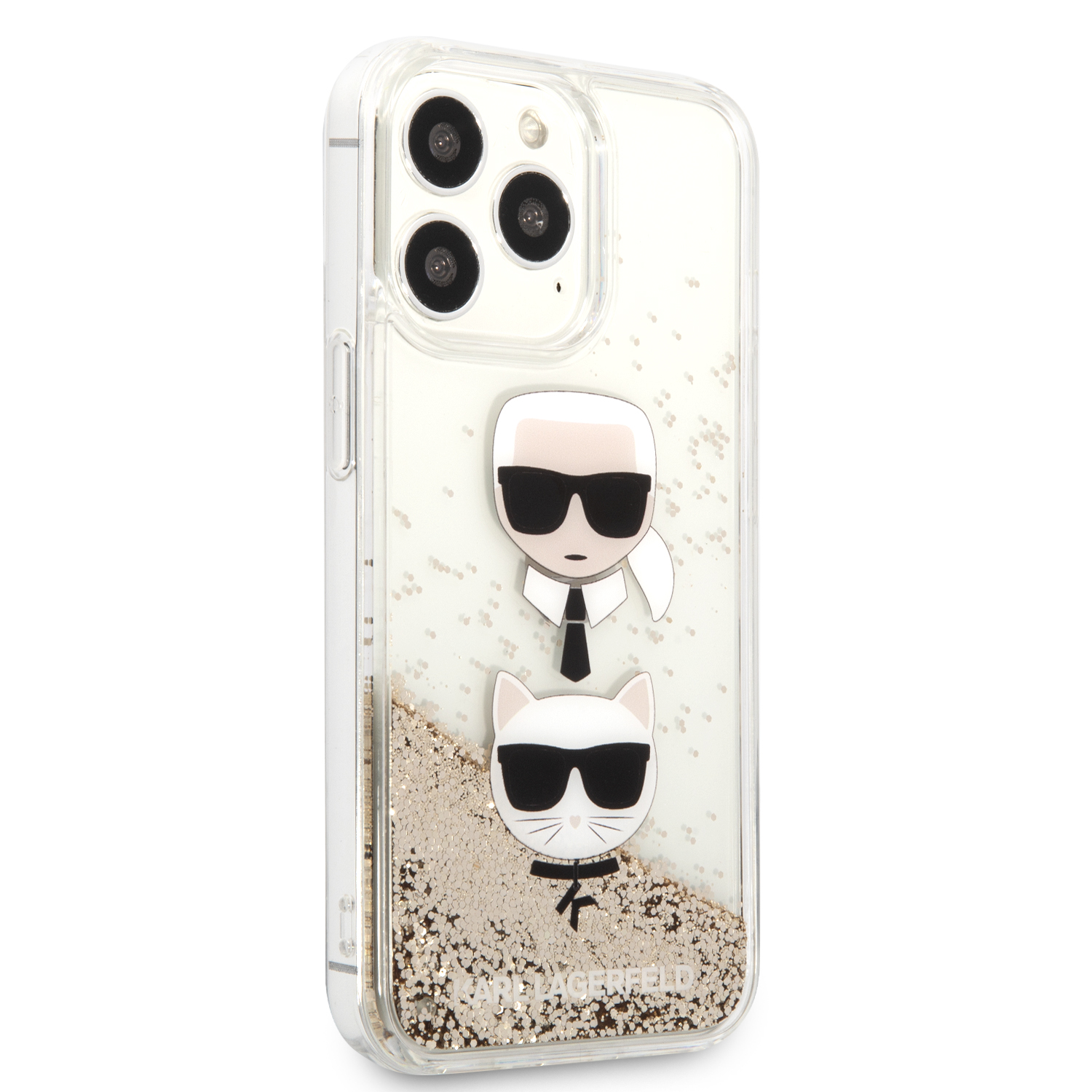 Foto 5 pulgar | Funda Karl Glitter Líquido K&c Para Iphone 13 Pro - Dorado
