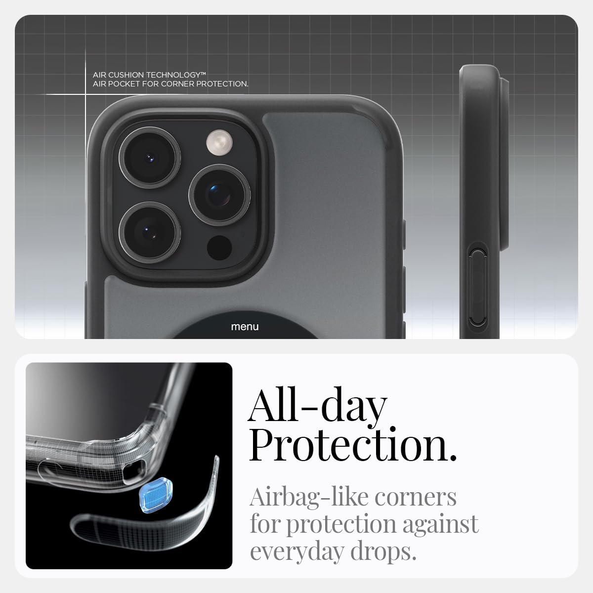 Foto 6 pulgar | Funda Spigen Ultra Hybrid Magfit Para Iphone 16 Pro Classic, Color Negro - Venta Internacional.