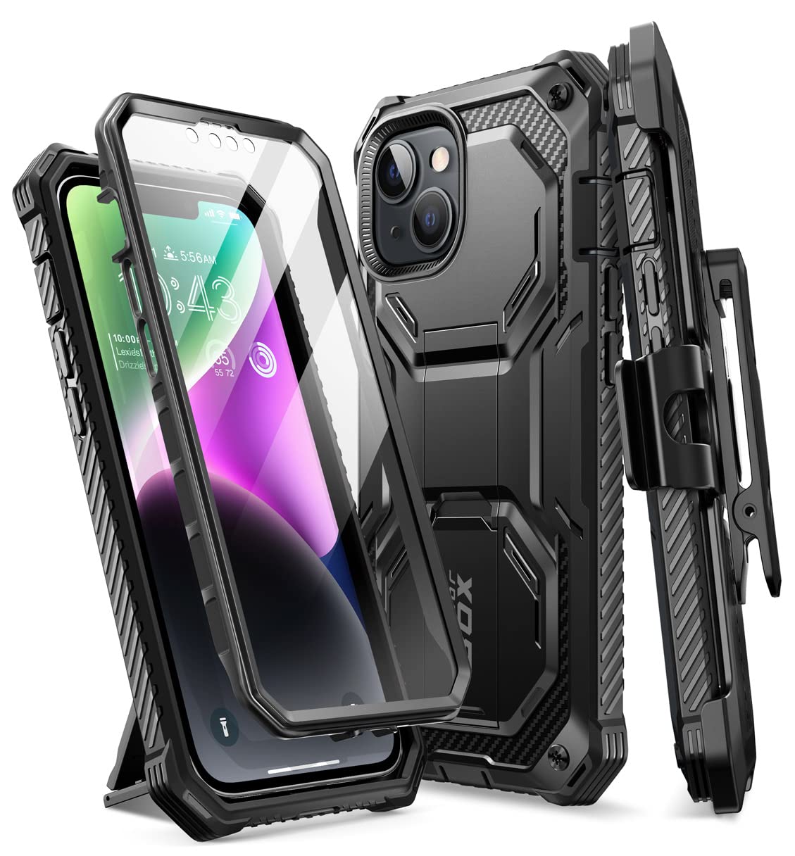 Funda I-blason Armorbox Para Iphone 14 Plus Con Soporte Y Clip Para Cinturón - Venta Internacional.