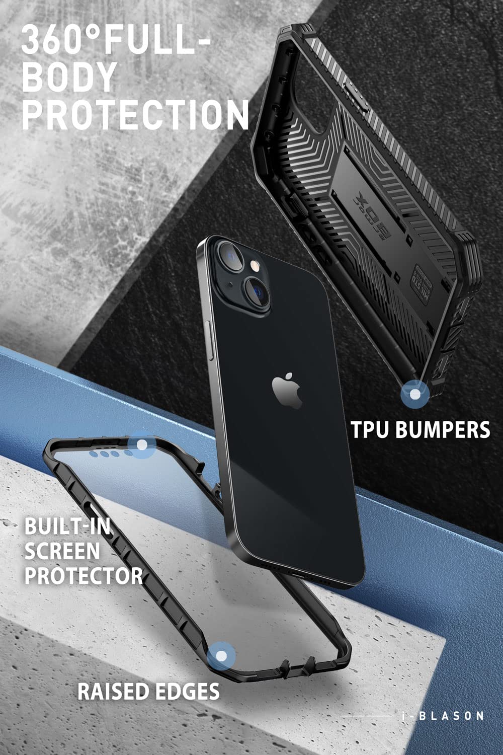 Foto 5 pulgar | Funda I-blason Armorbox Para Iphone 14 Plus Con Soporte Y Clip Para Cinturón - Venta Internacional.