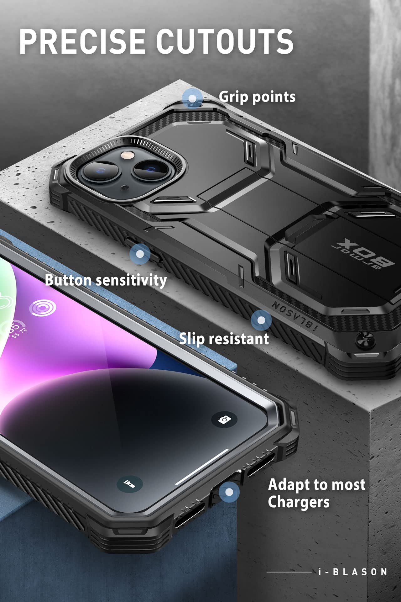 Foto 6 pulgar | Funda I-blason Armorbox Para Iphone 14 Plus Con Soporte Y Clip Para Cinturón - Venta Internacional.