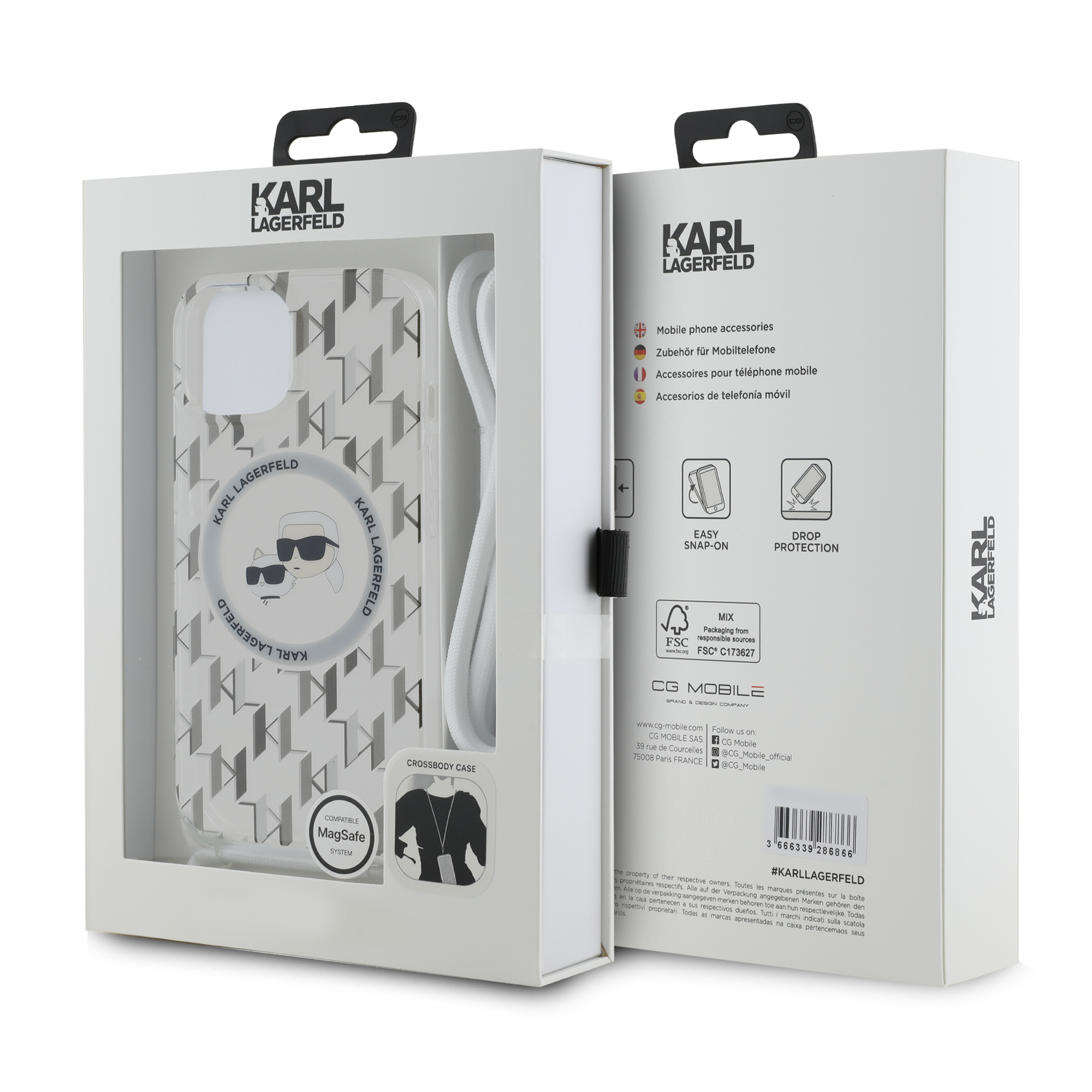 Foto 8 pulgar | Funda Karl Crossbody Monograma K&c Para Iphone 14 - Transparente